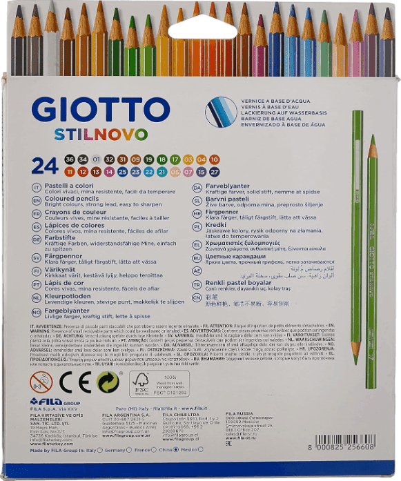 Giotto - Pastelli Stilnovo Astuccio da 24 matite , Multicolore (F256600) - 3