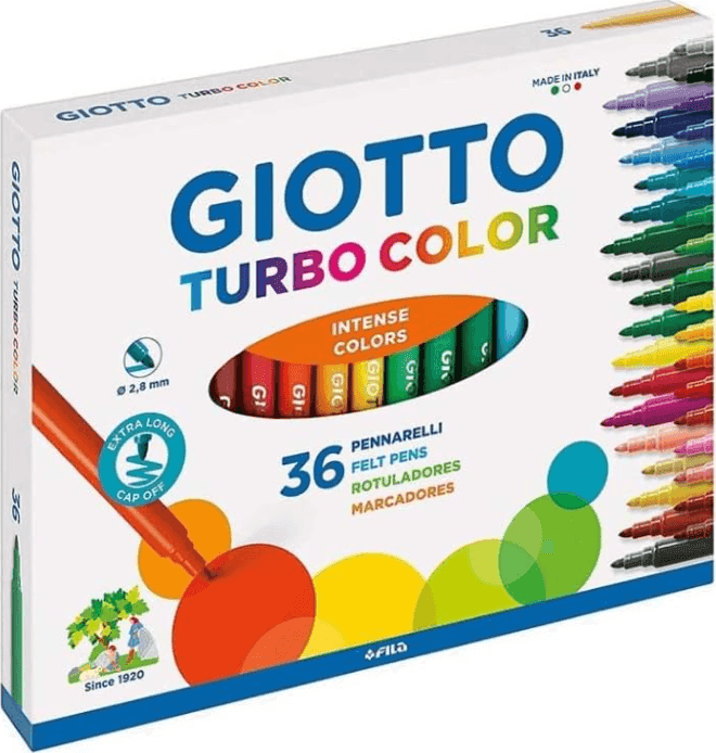 Giotto - Pennarelli Turbo Color - conf. 36 Colori (F418000) - 3