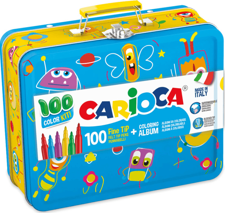 Carioca - Color Kit Scatola Latta 100 Pennarelli + Album - 3