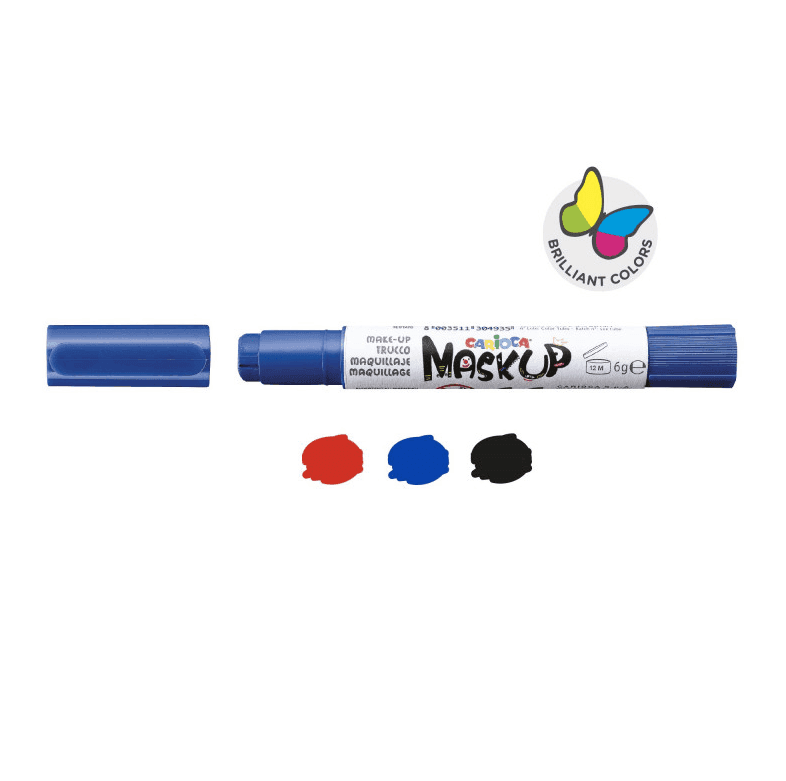 Carioca Mask Up Carnival, Truccabimbi Kit per Bambini e Bambine, 3 Colori e 2 Tutorial - 2