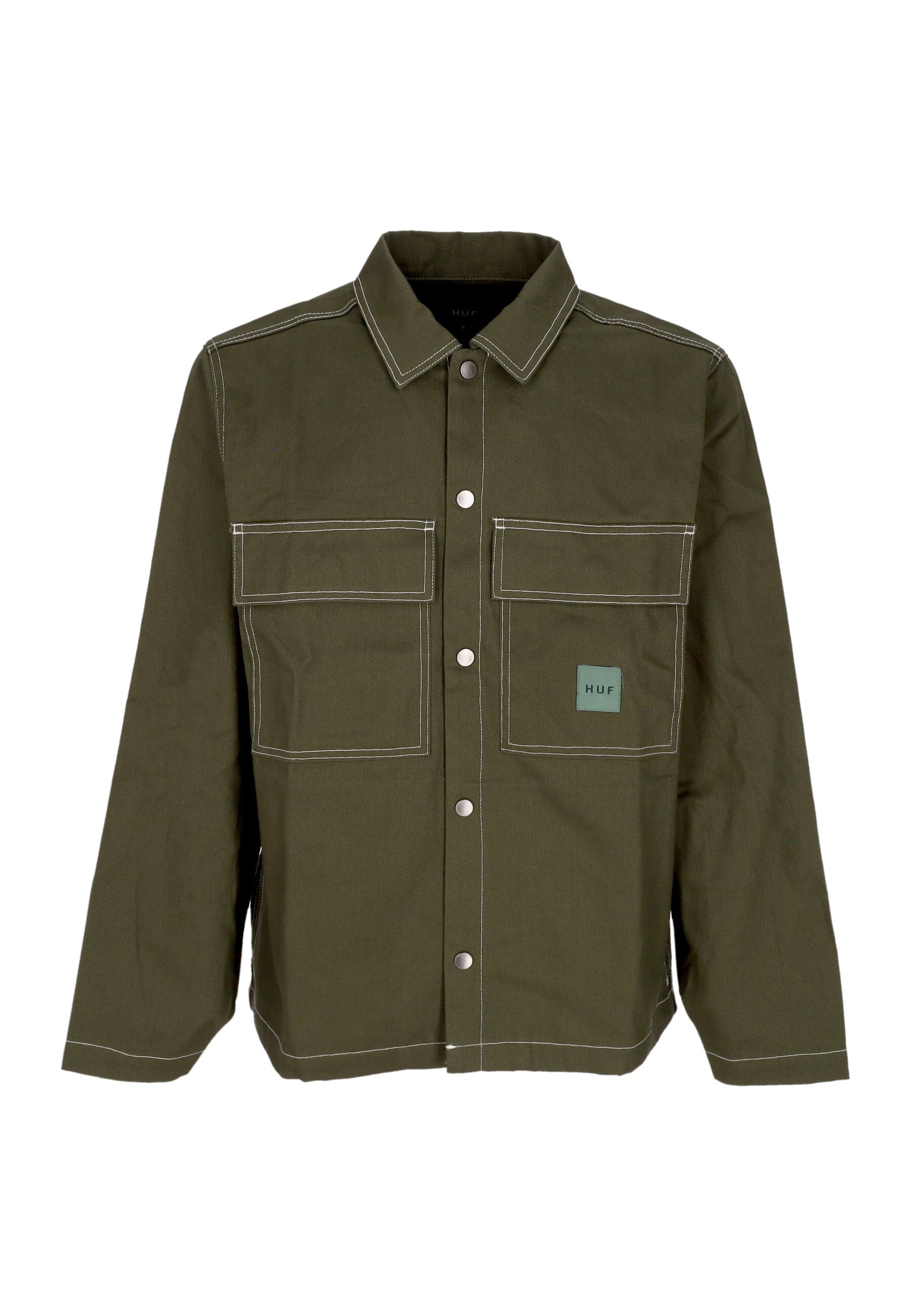 HUF Giacca Workwear Uomo Mason Shacket Hunter Green - 5