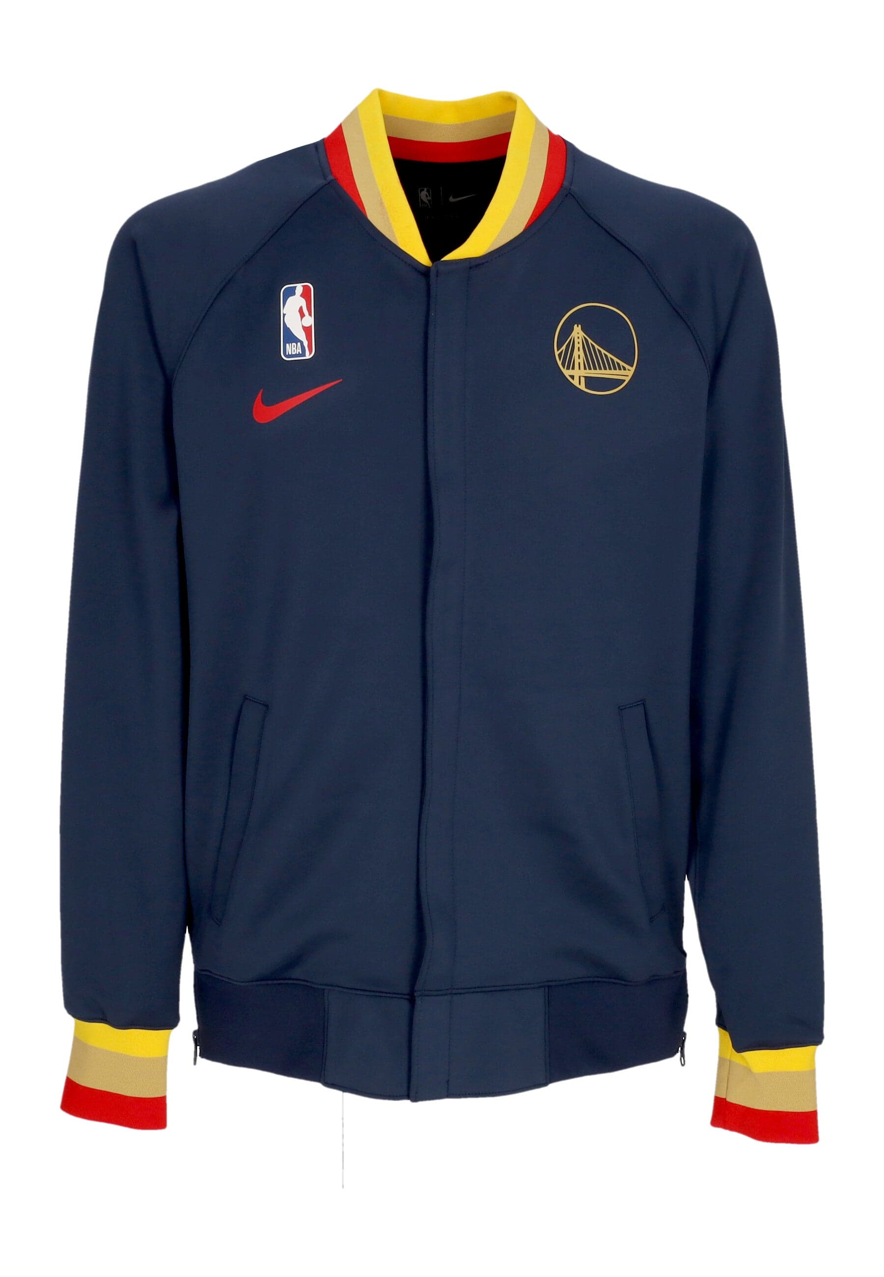 NIKE NBA Felpa Leggera College Uomo Nba City Edition Dri-fit Showtime L/s Full-zip Top  Golwar College Navy/college Navy/university Red - 5
