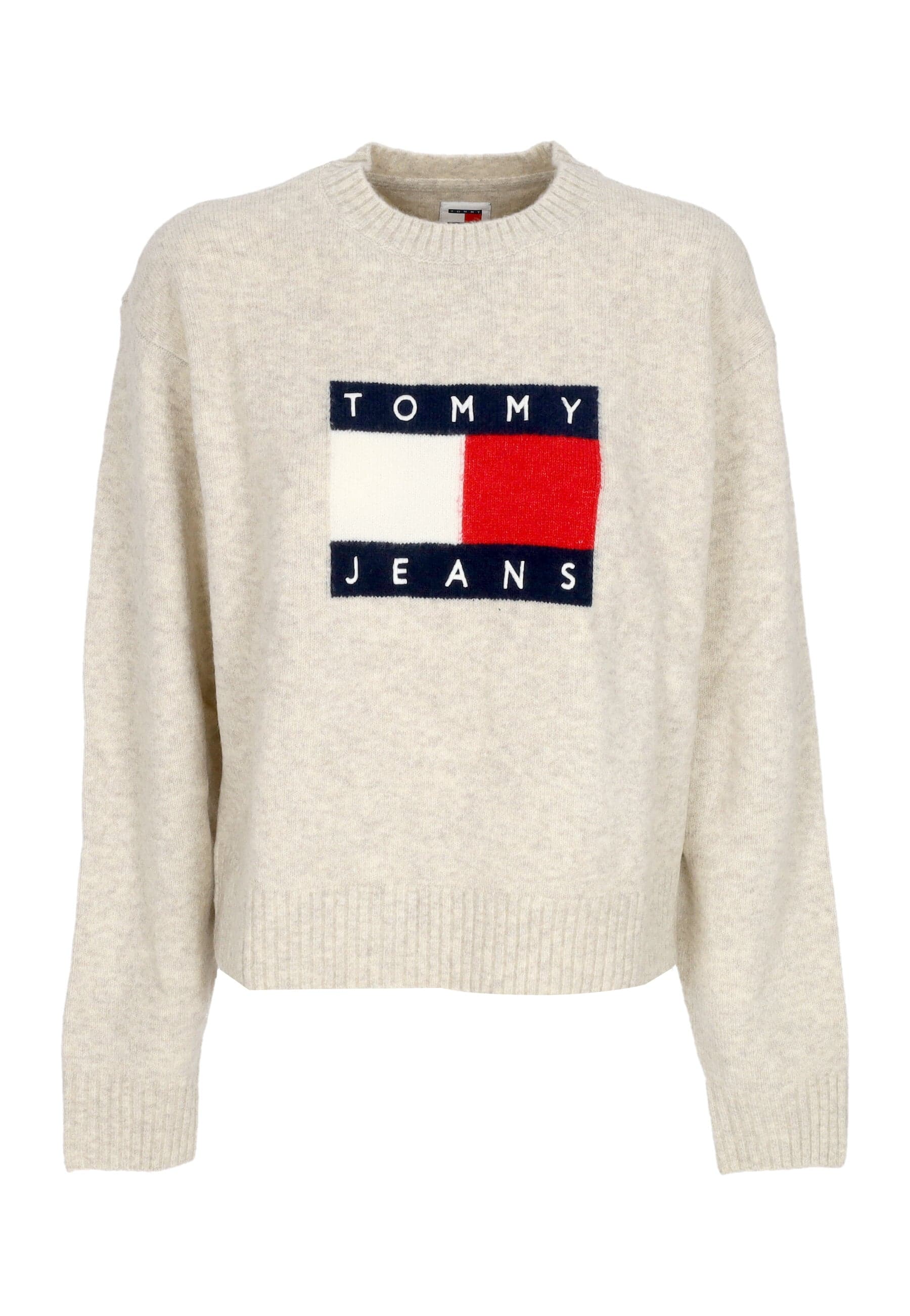 Tommy Hilfiger Maglione Donna W Melange Flag Sweater Ancient White Melange - 3