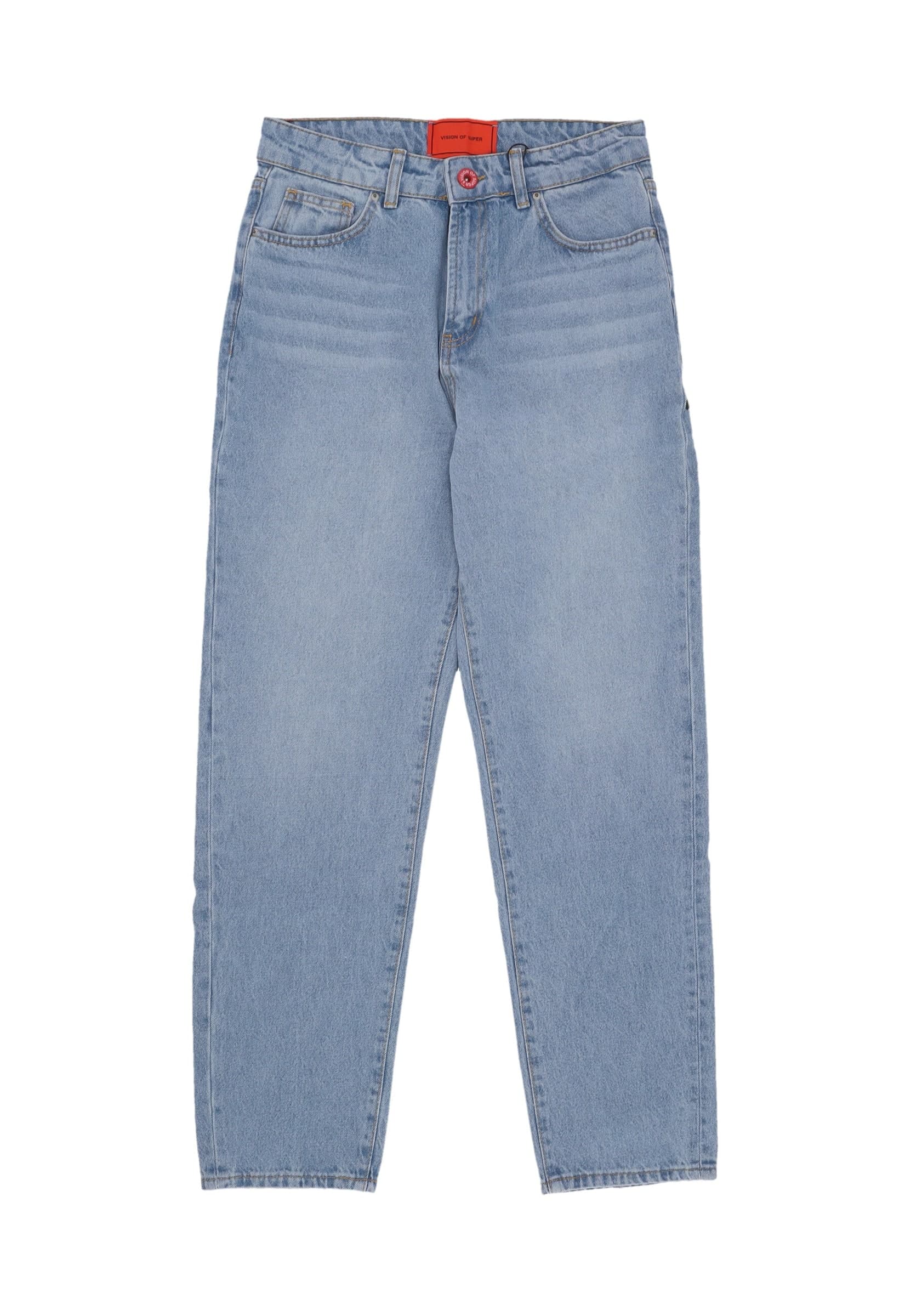 VISION OF SUPER Jeans Uomo Skull Print Denim Blue