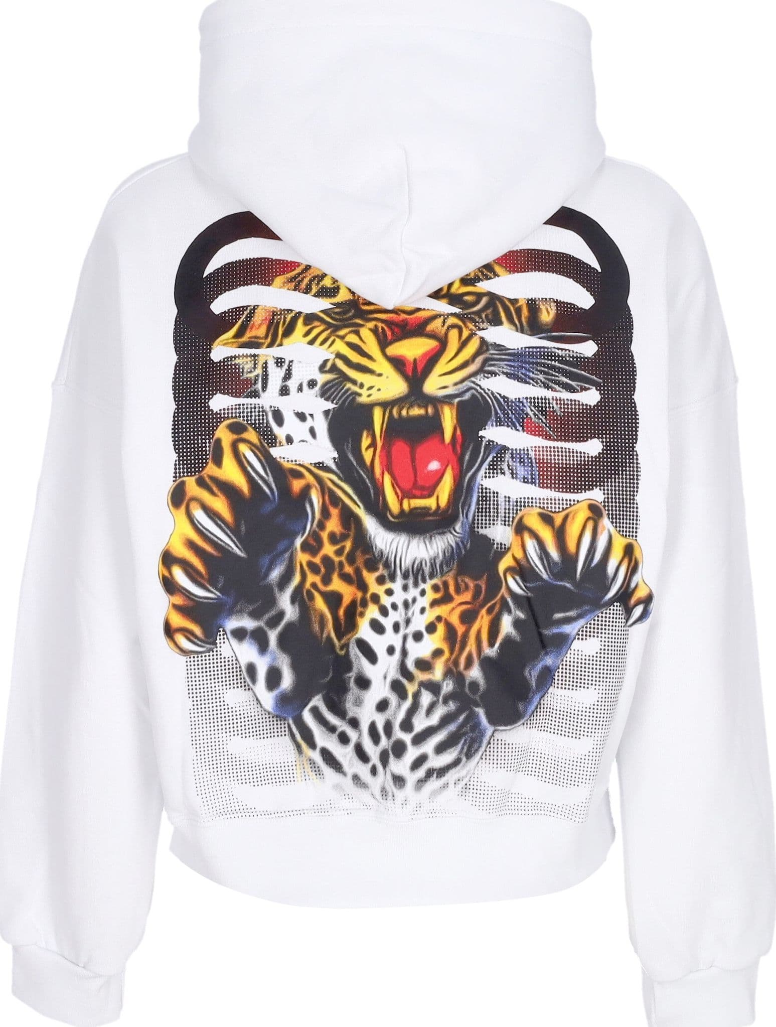 PROPAGANDA Felpa Cappuccio Corta Donna W Women Ribs Assault Croptop Hoodie White