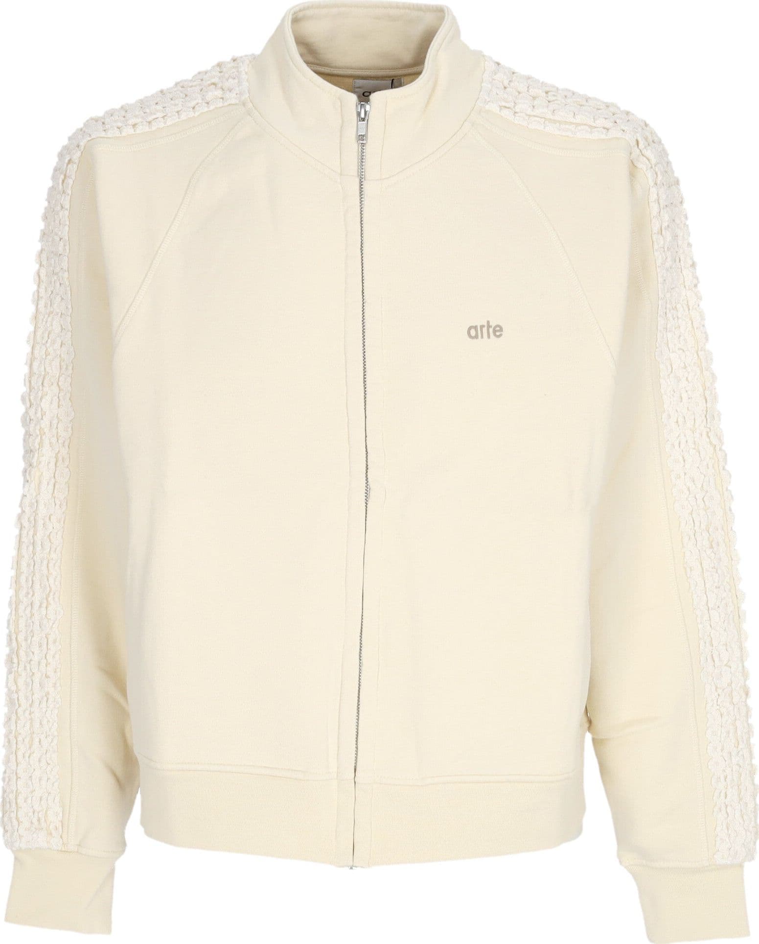 ARTE Felpa Leggera Collo Alto Uomo Flower Tape Jacket Cream
