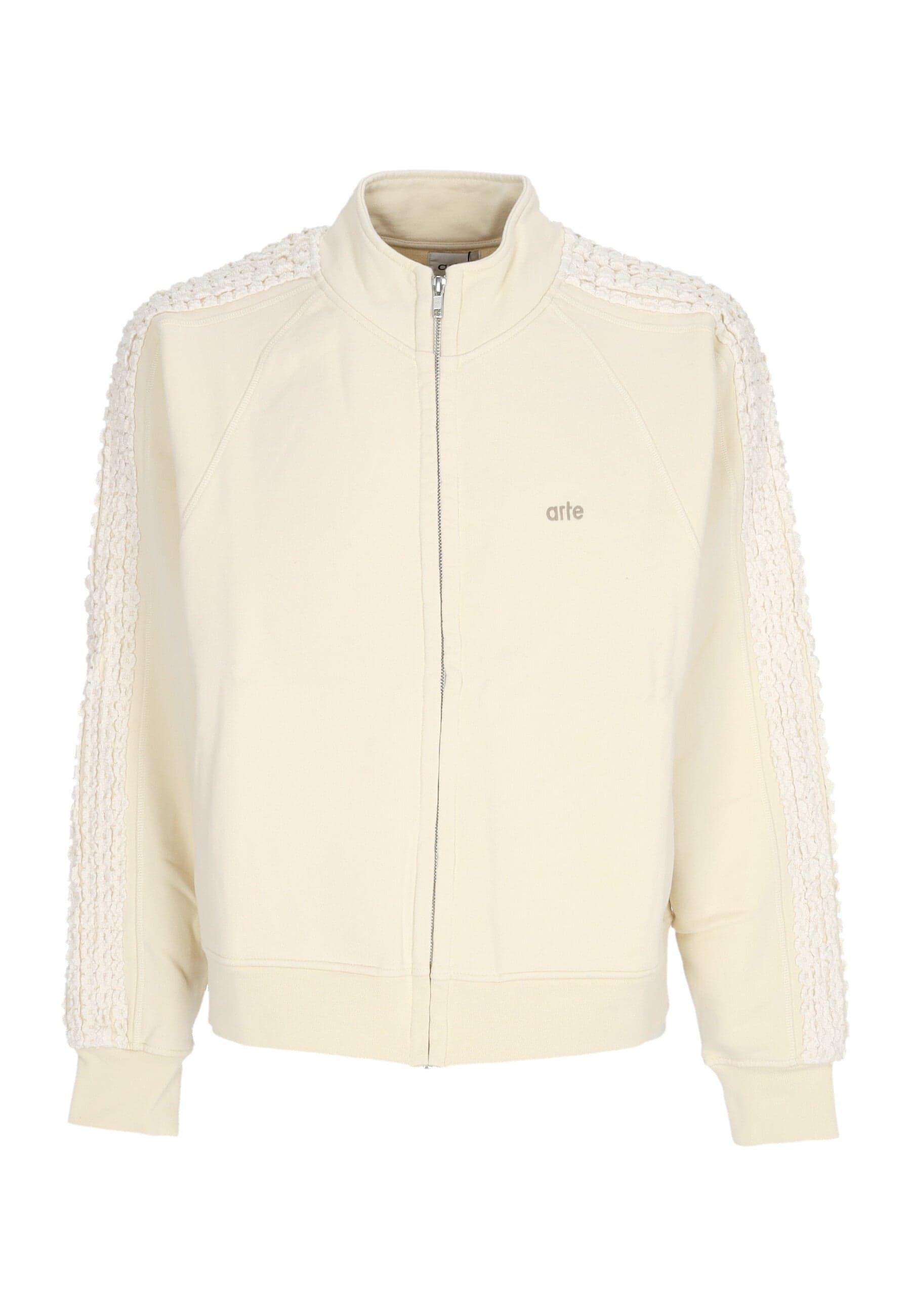 ARTE Felpa Leggera Collo Alto Uomo Flower Tape Jacket Cream - 3