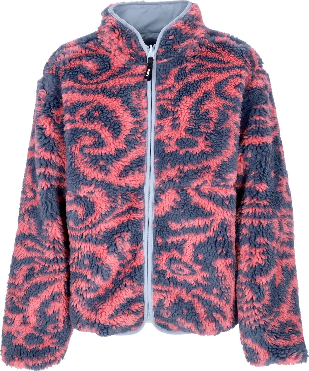 OBEY Orsetto Donna Aiden Sherpa Jacket Reversible Sweet Coral Multi