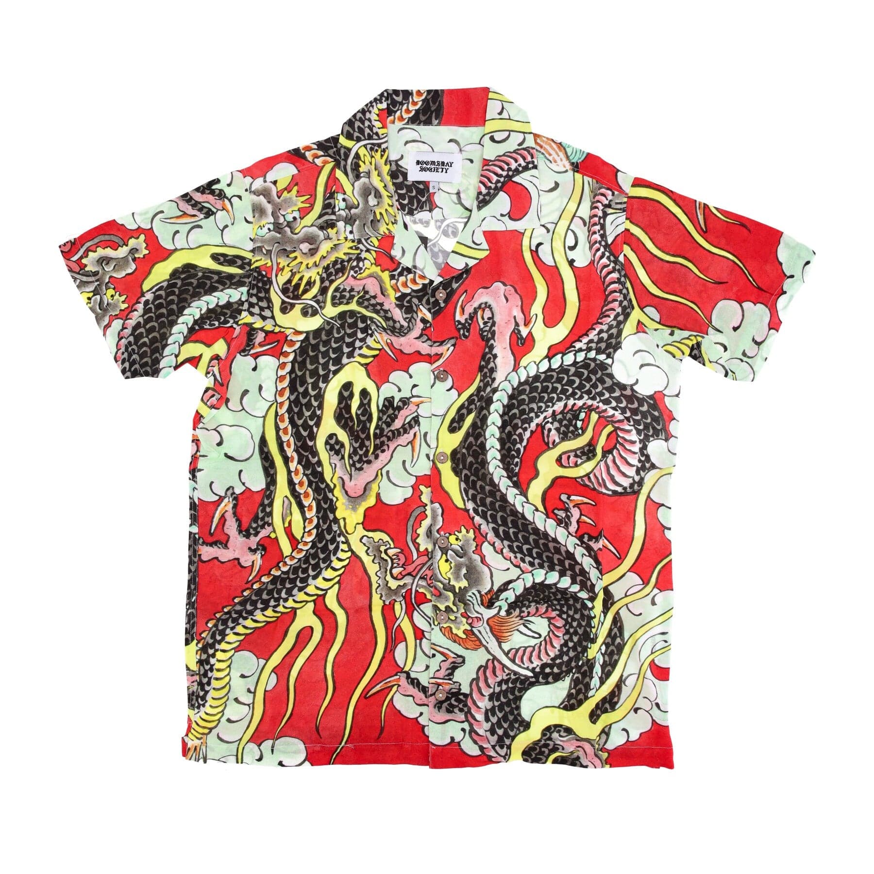 DOOMSDAY Camicia Manica Corta Uomo Dungeon Shirt Red All Over Print - 4