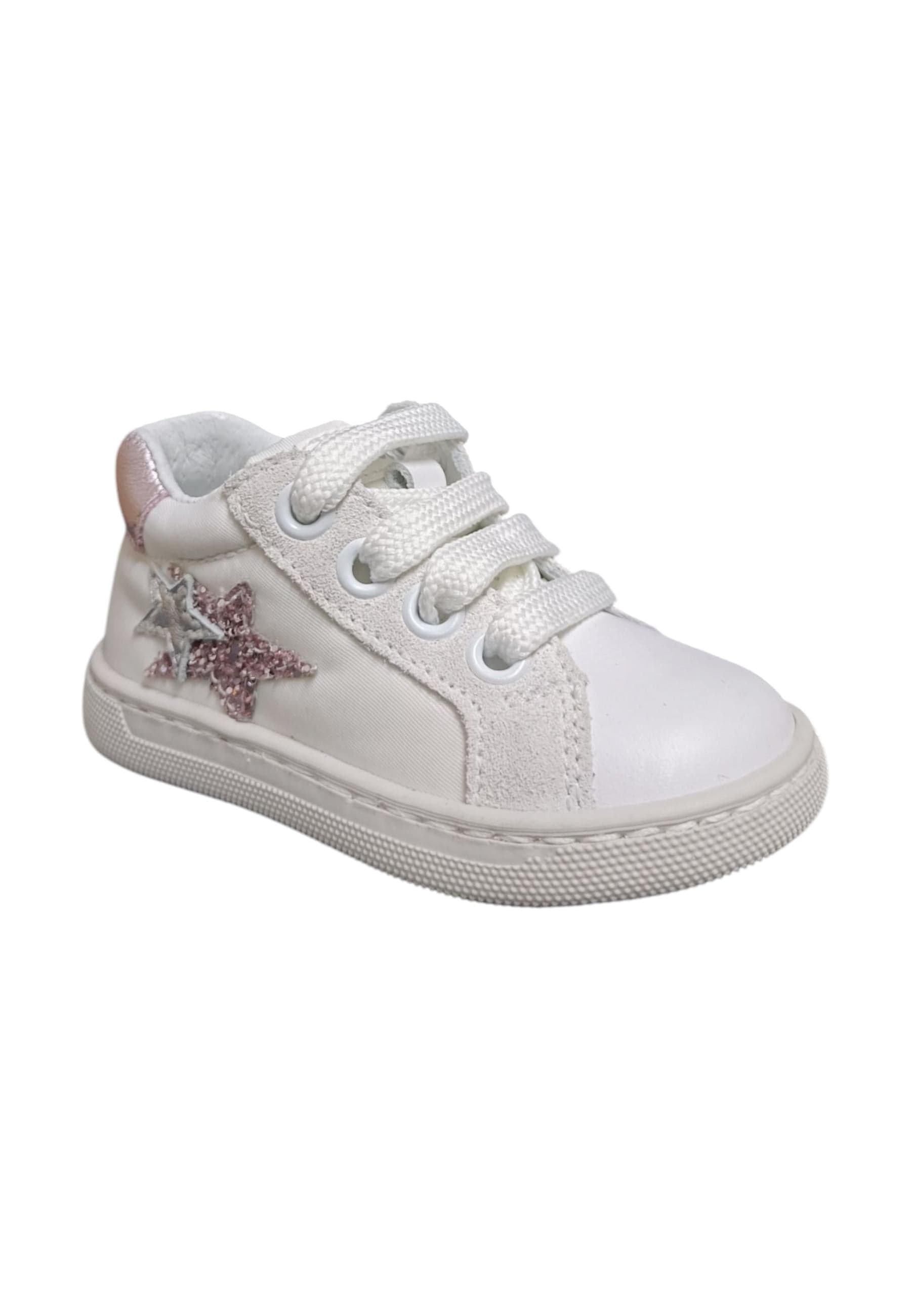 Scarpe sneakers Bambine balocchi MINI  bianco-cipria laccio in Sneaker casual Scarpetteria Gica - Trani, commercioVirtuoso.it