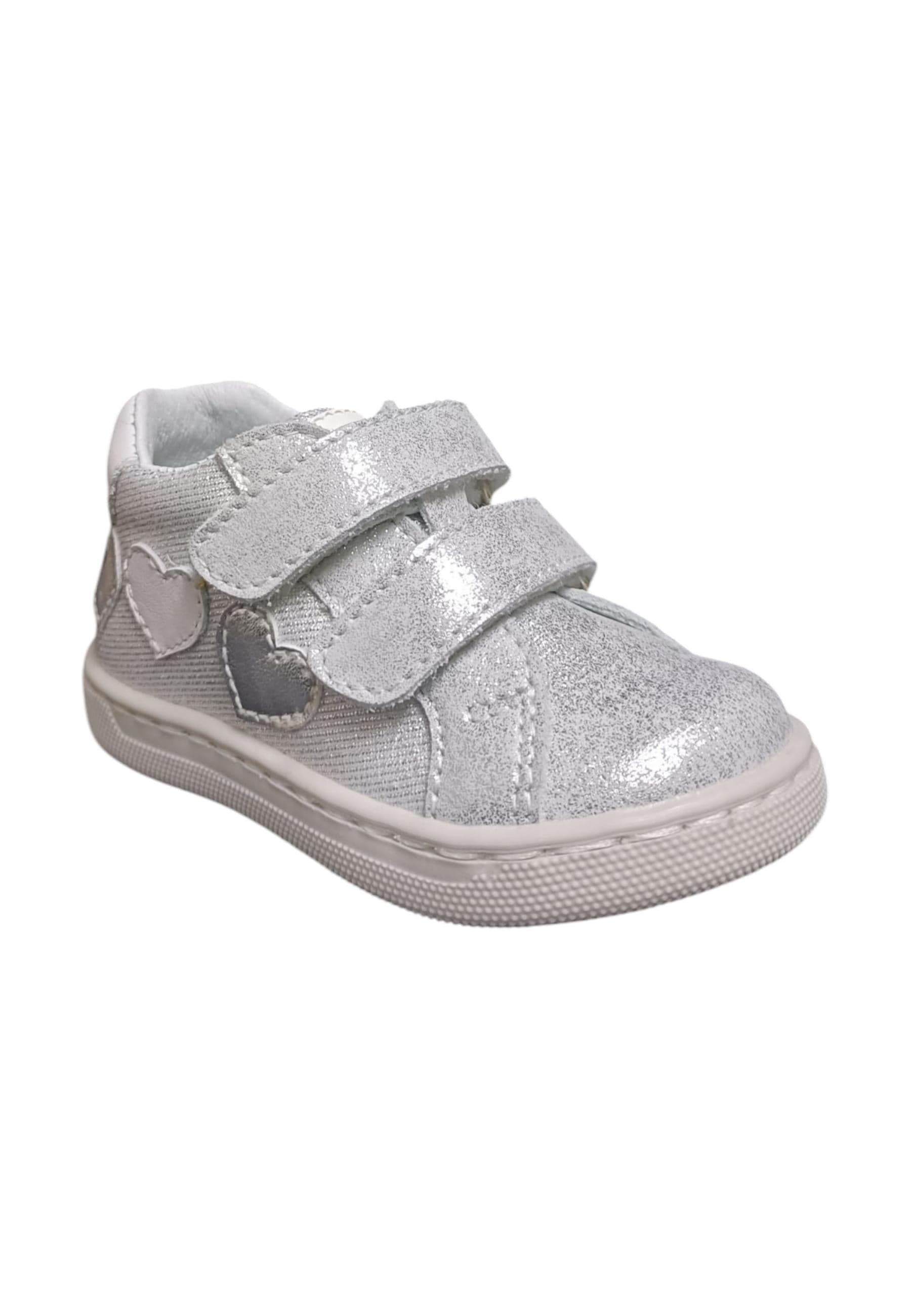 Scarpe sneakers Bambine balocchi MINI  bianco-argento velcro in Sneaker casual Scarpetteria Gica - Trani, commercioVirtuoso.it