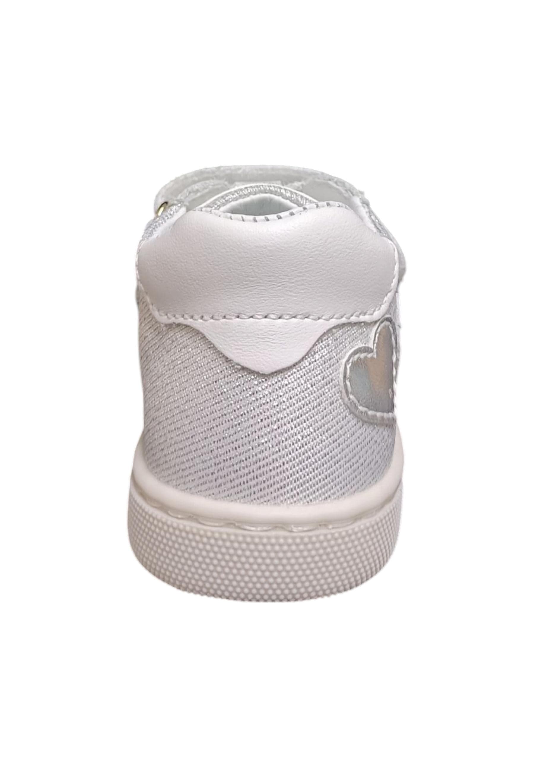 Scarpe sneakers Bambine balocchi MINI  bianco-argento velcro in Sneaker casual Scarpetteria Gica - Trani, commercioVirtuoso.it