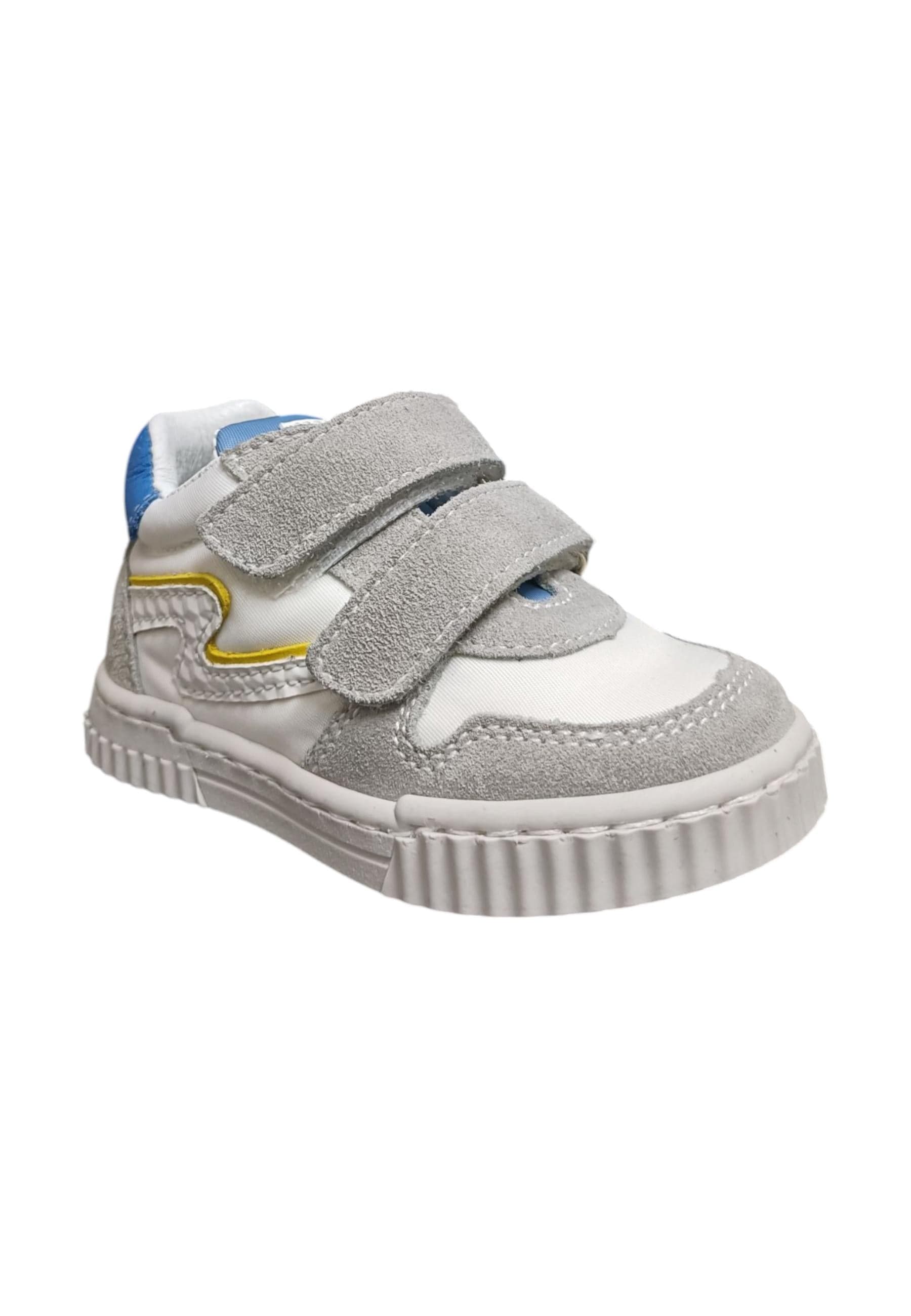 Scarpe sneakers Bambini balocchi MINI  bianco-grigio-giallo-azzurro velcro in Sneaker casual Scarpetteria Gica - Trani, commercioVirtuoso.it