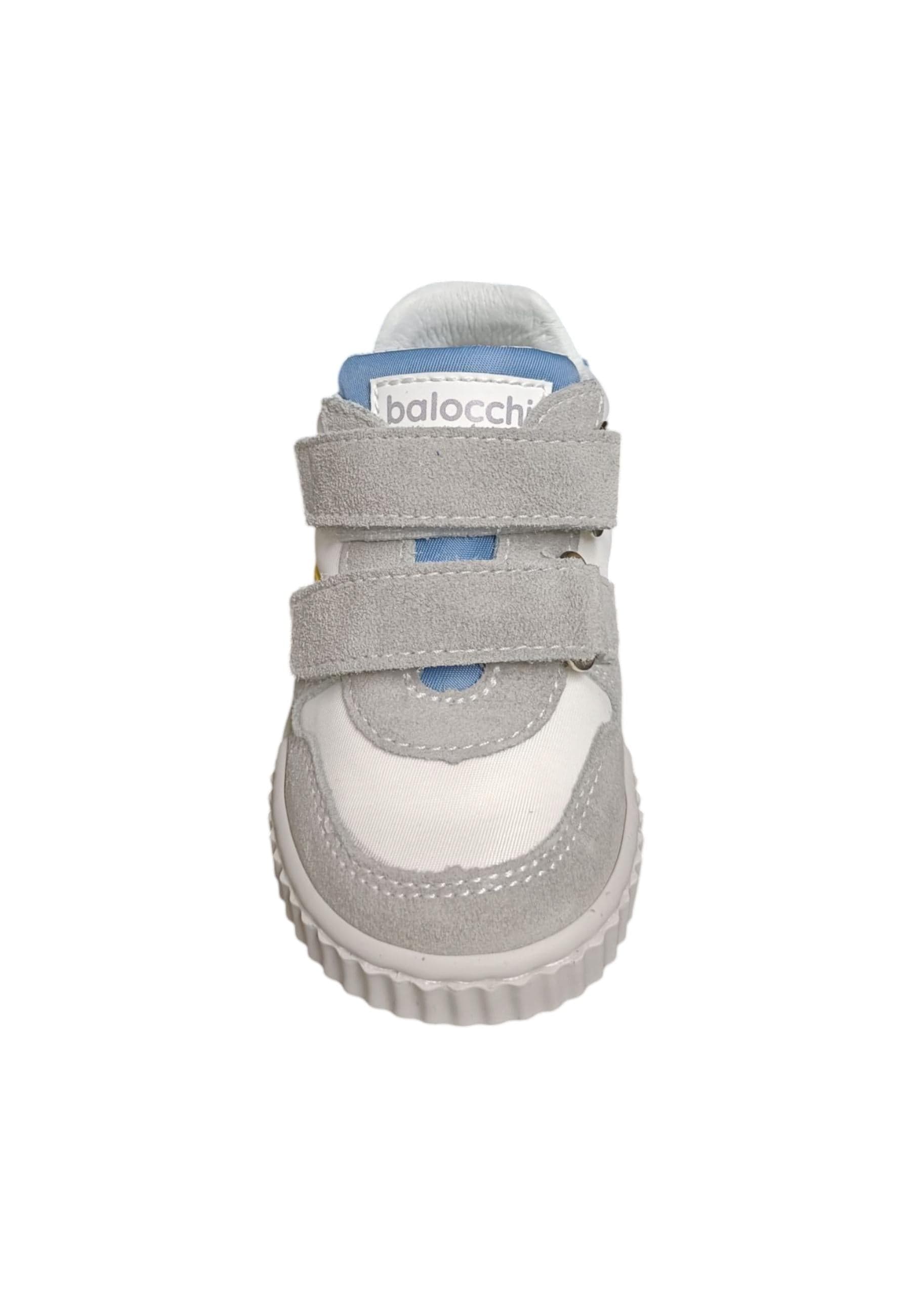 Scarpe sneakers Bambini balocchi MINI  bianco-grigio-giallo-azzurro velcro in Sneaker casual Scarpetteria Gica - Trani, commercioVirtuoso.it