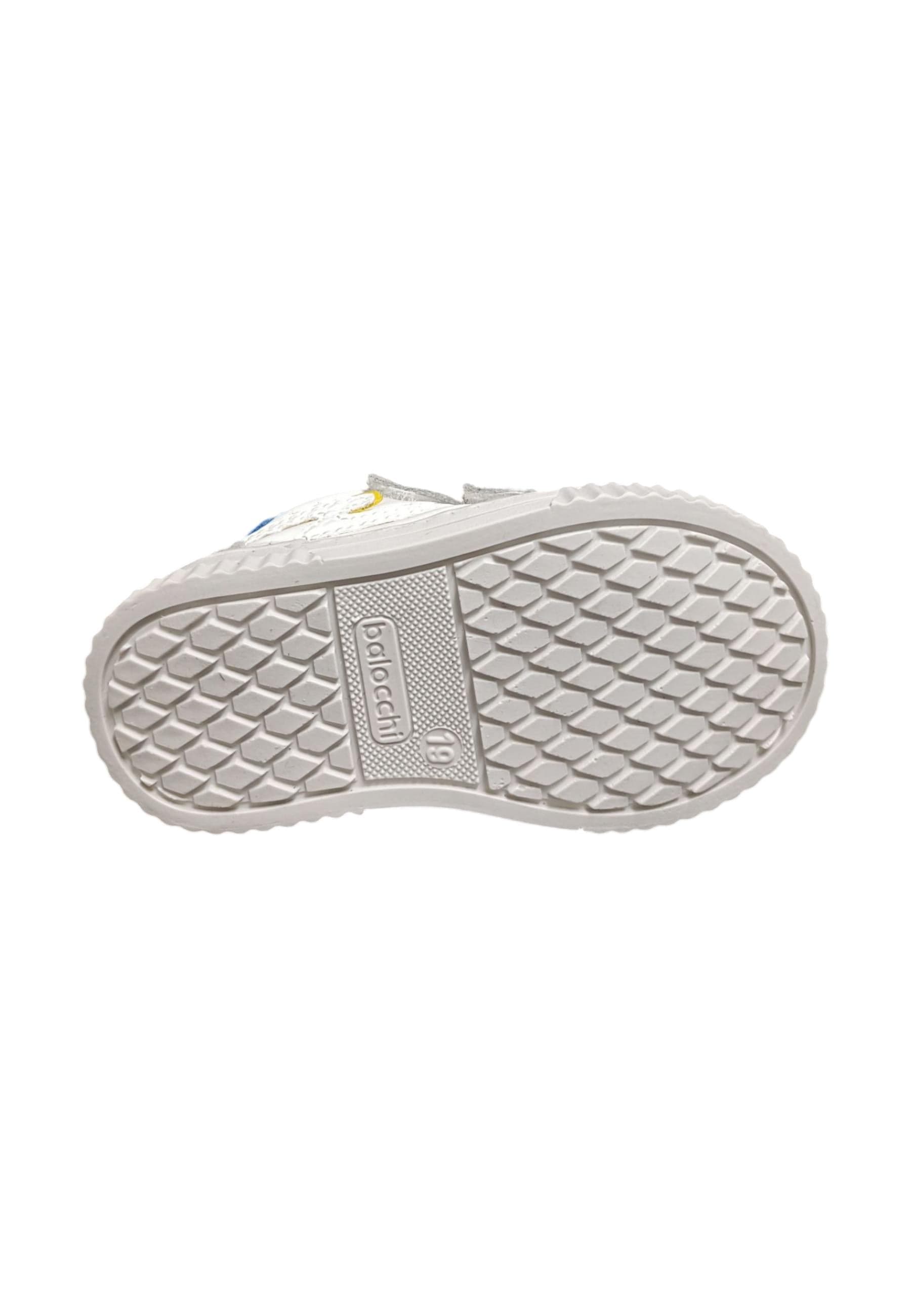 Scarpe sneakers Bambini balocchi MINI  bianco-grigio-giallo-azzurro velcro - 5