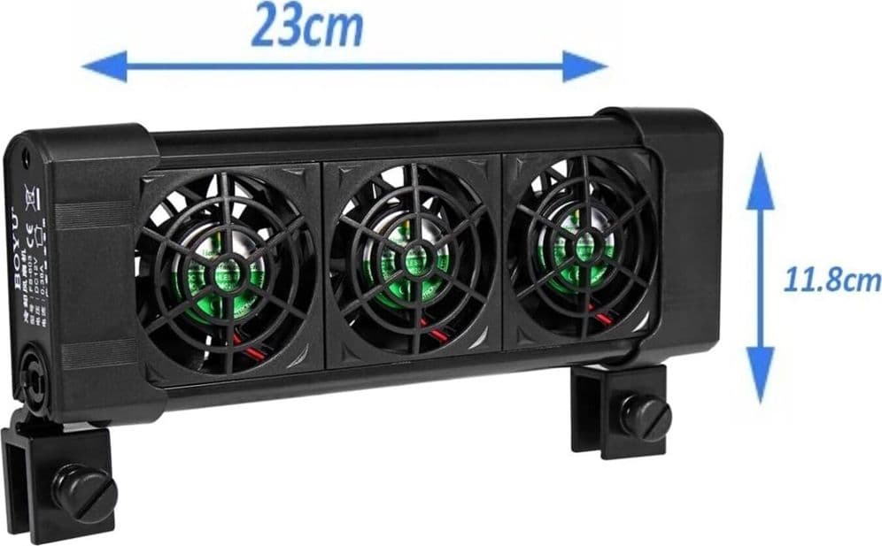 TRIPLA VENTOLA DI RAFFREDDAMENTO PER ACQUARIO 3 VENTOLE 12 VOLT 0.5A 50MM FS-603 - 3
