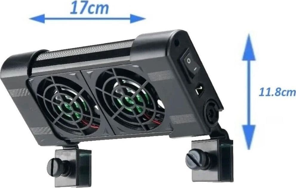 DOPPIA VENTOLA DI RAFFREDDAMENTO PER ACQUARIO VENTILATORE DOPPIO 12V 50MM FS-602 - 4