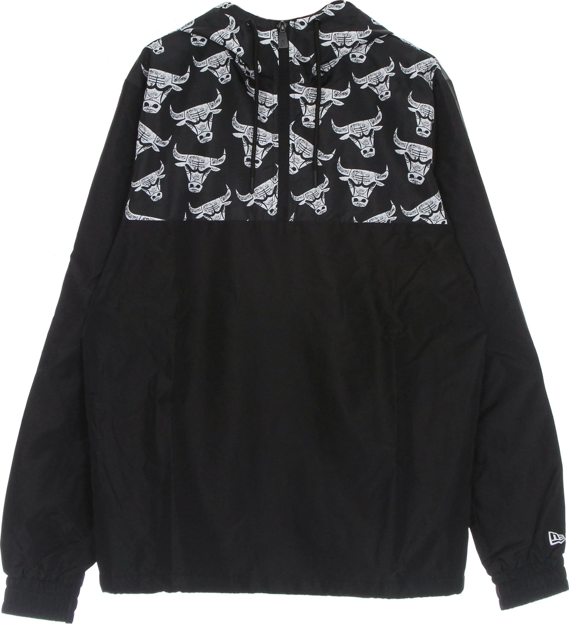 NEW ERA Giacca a Vento Infilabile Uomo Nba Distressed Logo Windbreaker Chibul Black