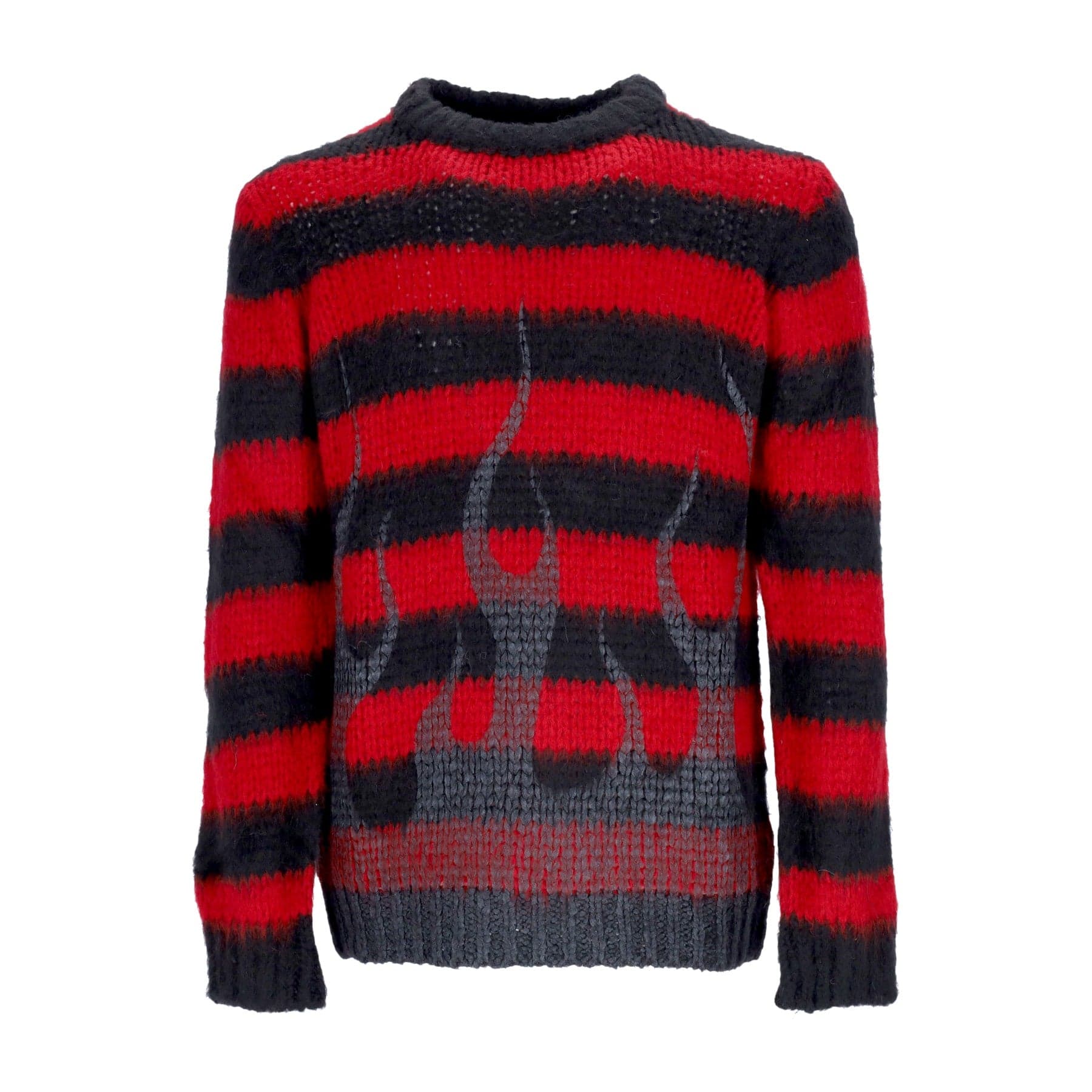 VISION OF SUPER Maglione Uomo Black Flames Jumper Red