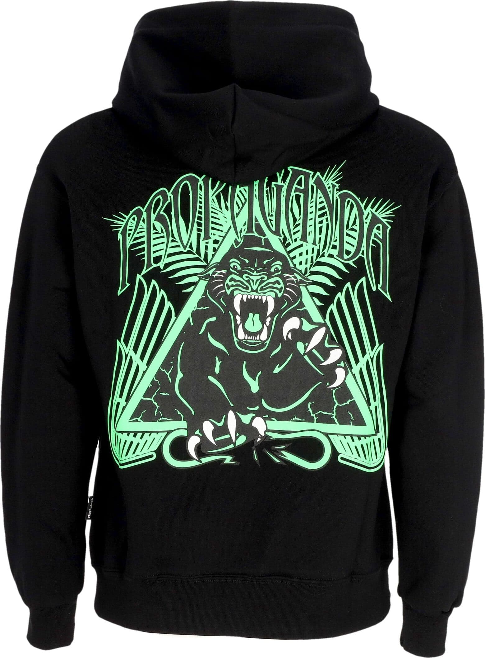 PROPAGANDA Felpa Cappuccio Uomo Triangle Panther Hoodie Black - 4