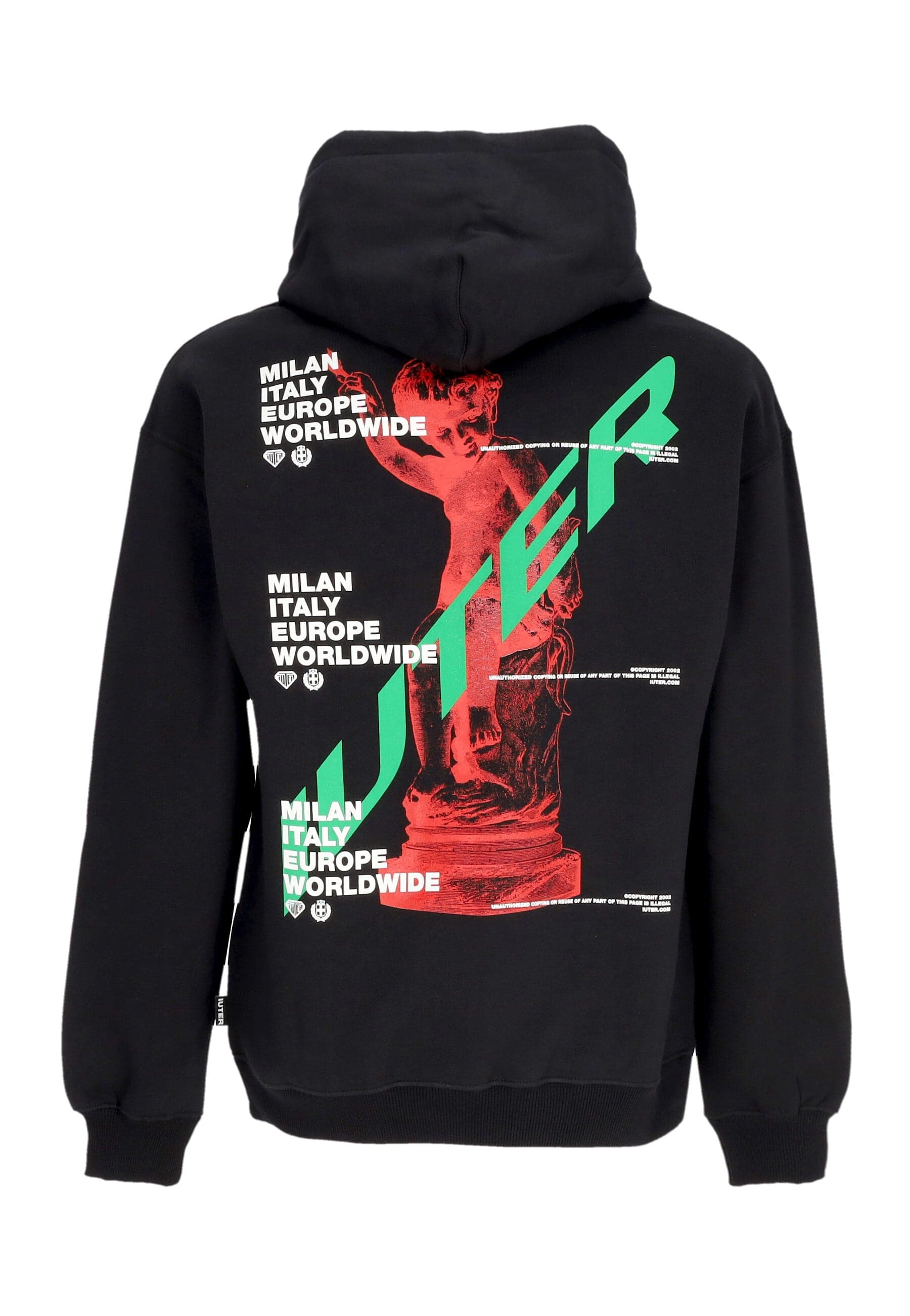 IUTER Felpa Cappuccio Uomo Cupido Hoodie Black - 3