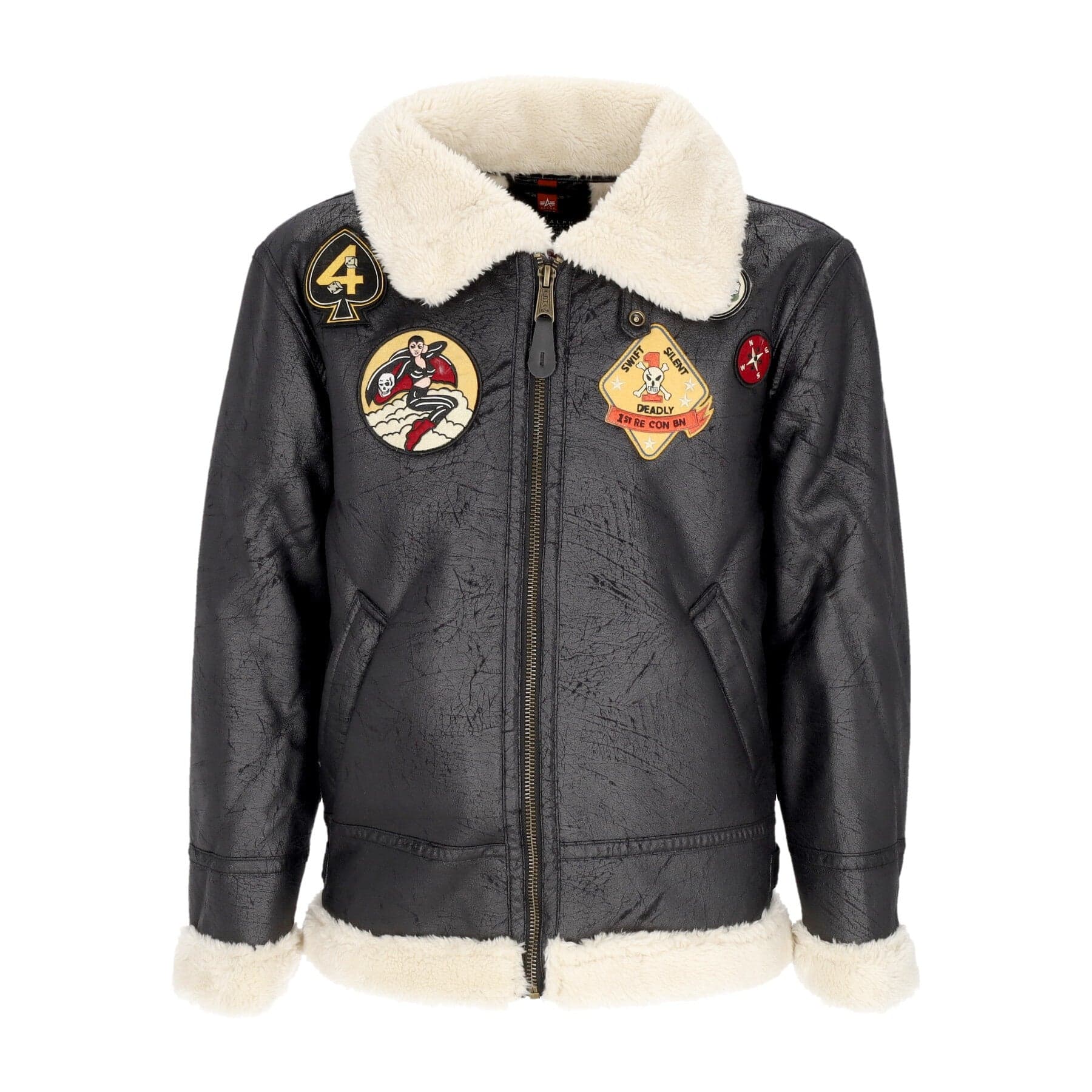 ALPHA INDUSTRIES Giubbotto Uomo B3 Fl Custom Black - 9