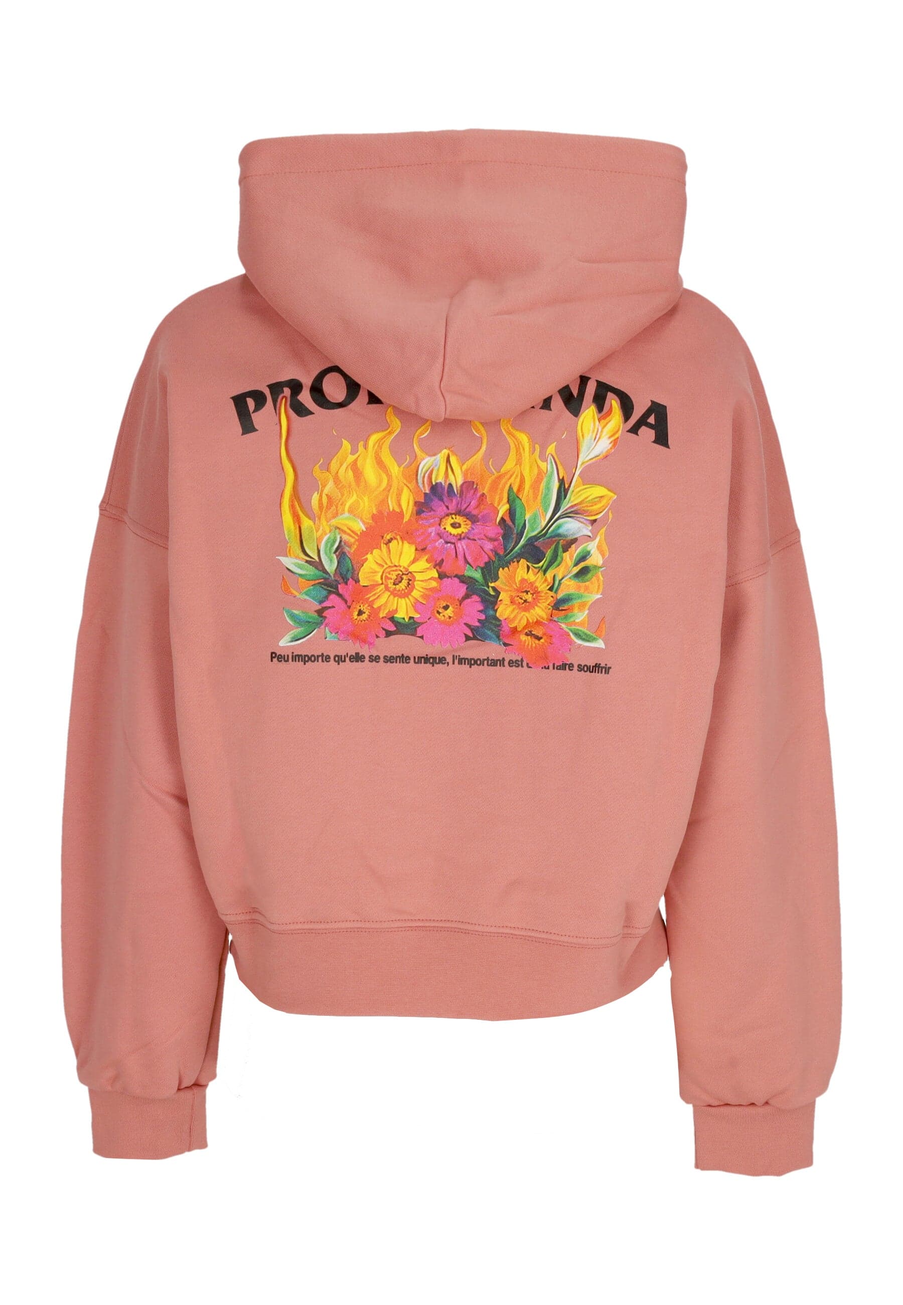 PROPAGANDA Felpa Cappuccio Corta Donna W Pyromantics Croptop Hoodie Clay - 3