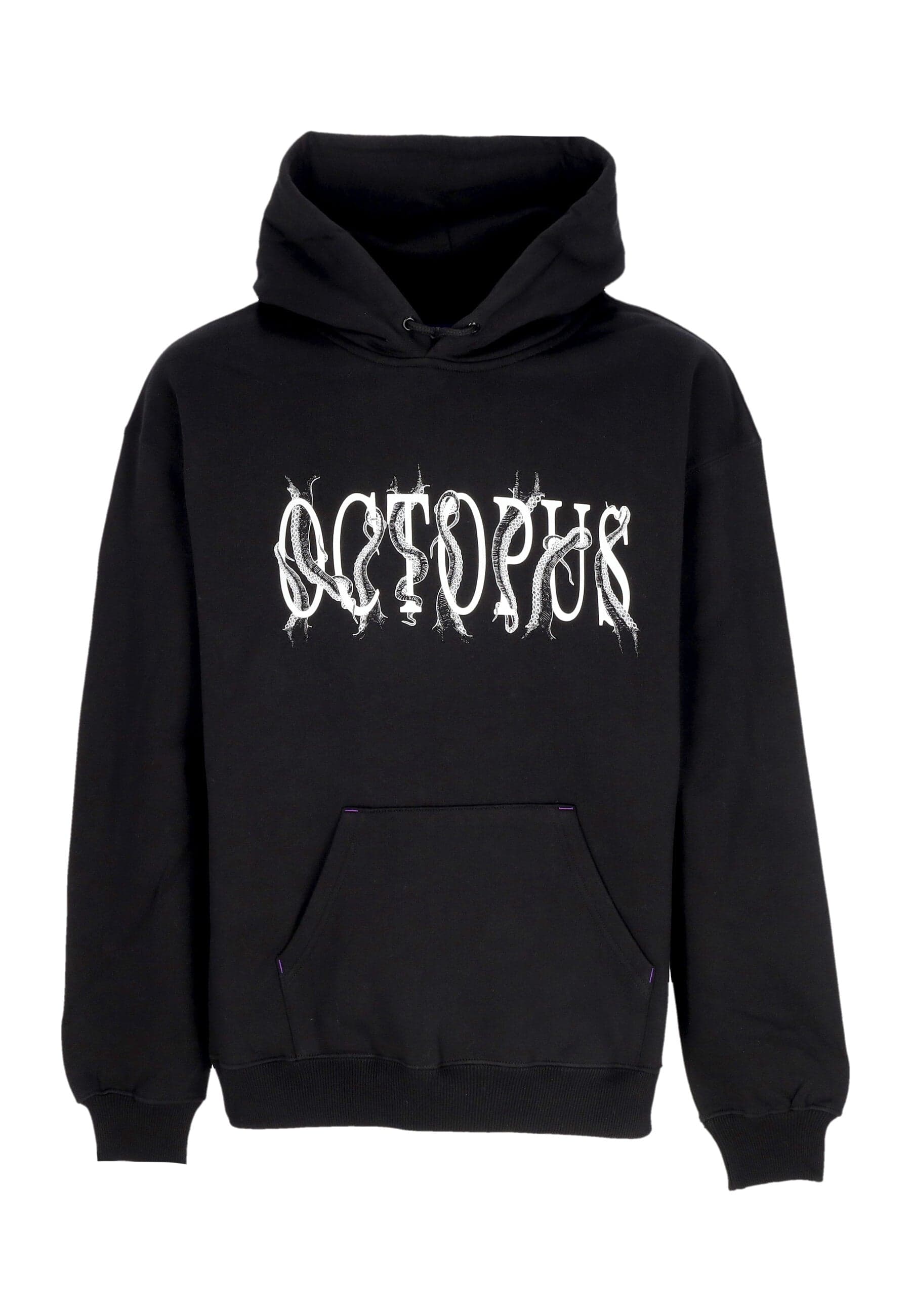 OCTOPUS Felpa Cappuccio Uomo Tentacles Logo Hoodie Black - 4
