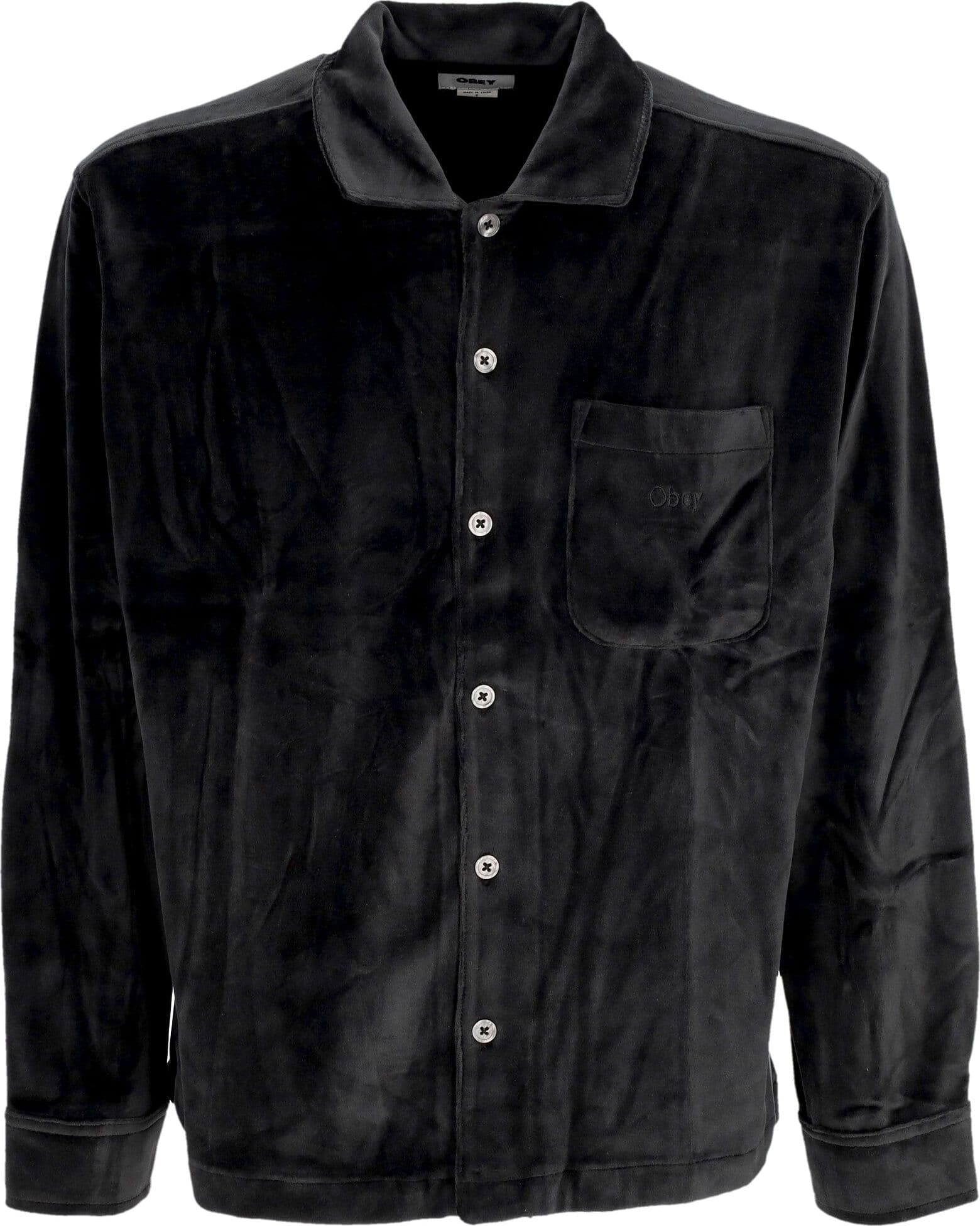 OBEY Camicia Manica Lunga Uomo Capital Button Up L/s Shirt Black