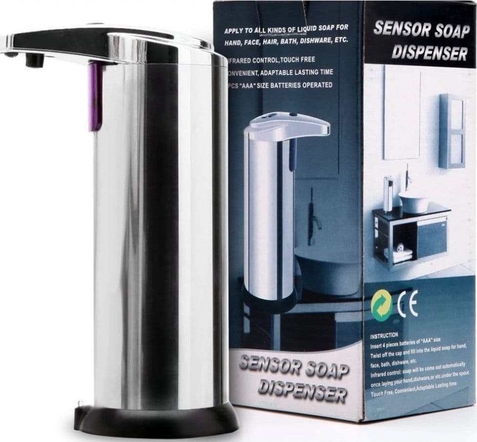 DISPENSER DI SAPONE LIQUIDO AUTOMATICO CON SENSORE EROGATORE SAPONE MANI BAGNO 59385 - 21