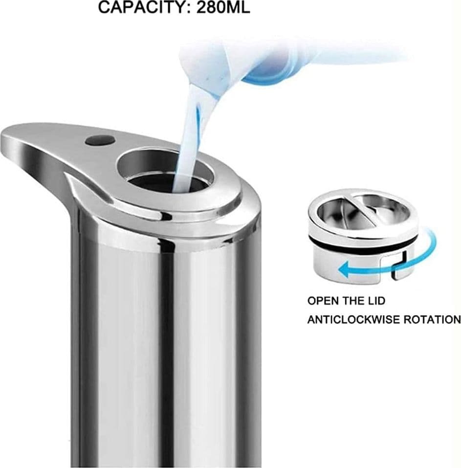 DISPENSER DI SAPONE LIQUIDO AUTOMATICO CON SENSORE EROGATORE SAPONE MANI BAGNO 59385 - 4