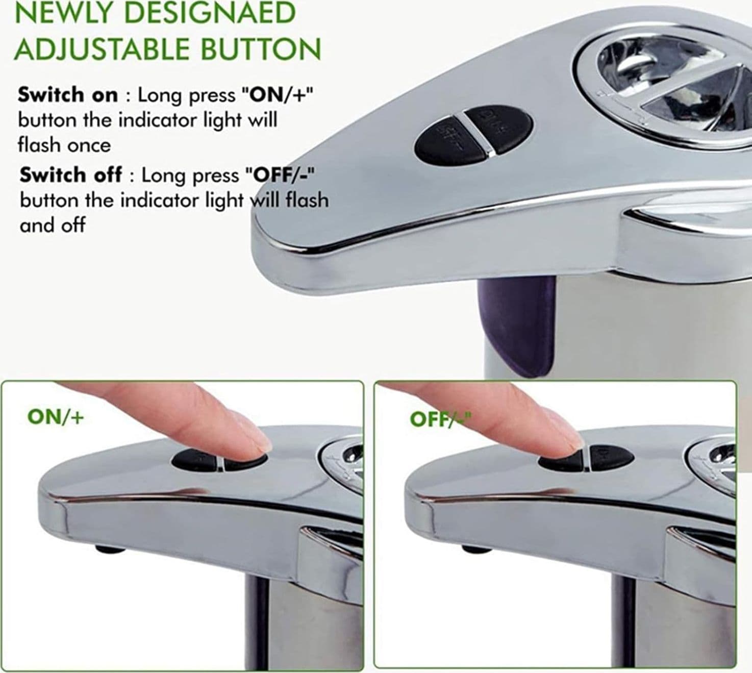 DISPENSER DI SAPONE LIQUIDO AUTOMATICO CON SENSORE EROGATORE SAPONE MANI BAGNO 59385 - 7