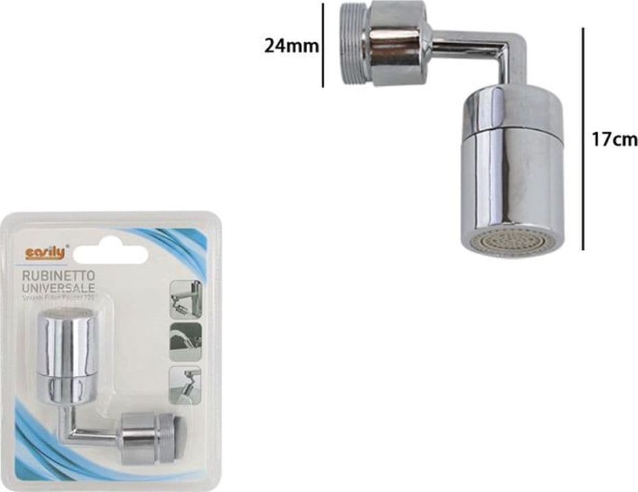 ROMPIGETTO RUBINETTO SNODABILE 720° UNIVERSALE AERATORE REGOLABILE FILTRO 87524 - 2
