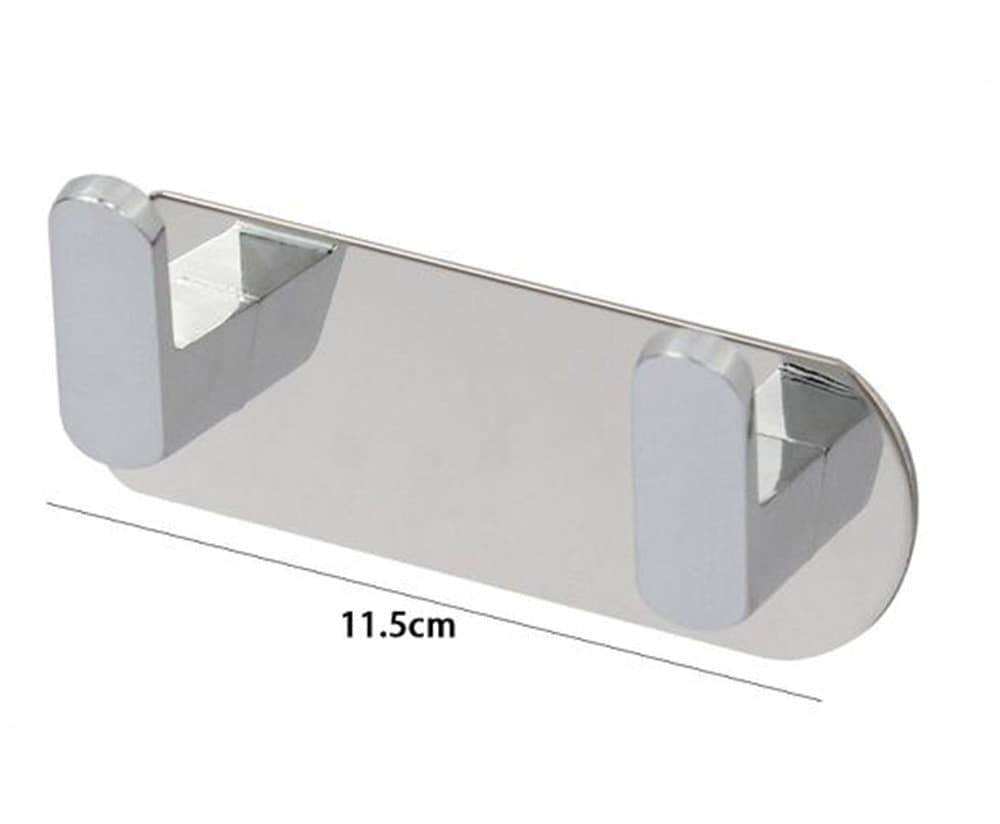 APPENDIABITI CON 2 GANCI APPENDINO PORTASCIUGAMANO BAGNO CASA CUCINA CROMATO 59731 - 3
