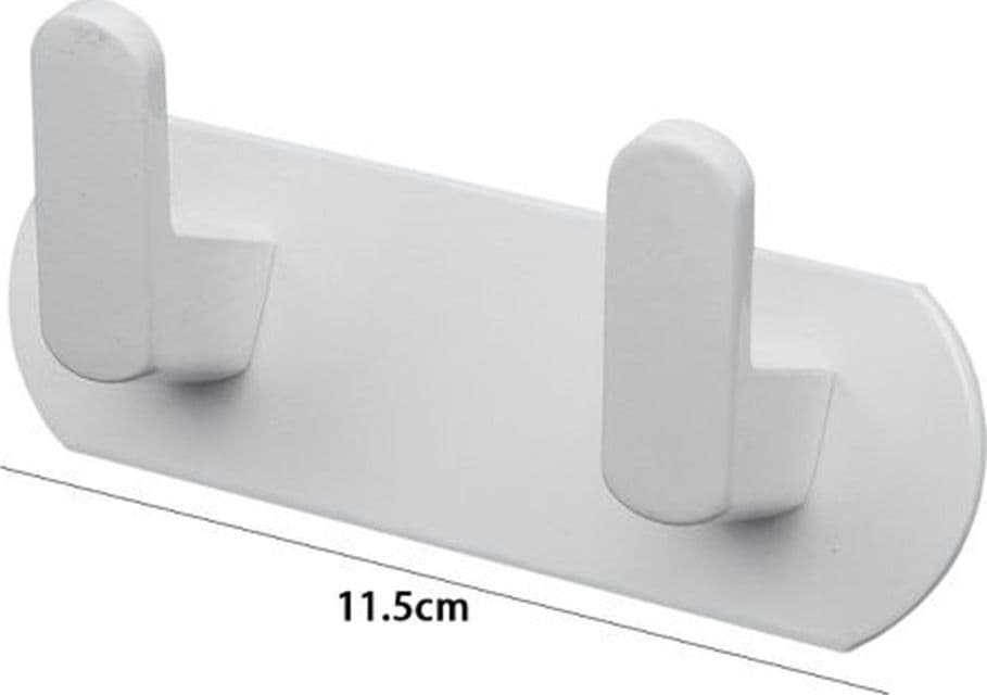 APPENDIABITI CON 2 GANCI APPENDINO PORTASCIUGAMANO BAGNO CASA CUCINA BIANCO 59741 - 3