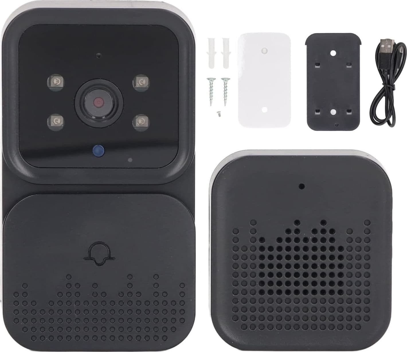 VIDEOCITOFONO CAMPANELLO SENZA FILI DA ESTERNO IMPERMEABILE IP67 SCHERMO IPS 4,3'' - 14