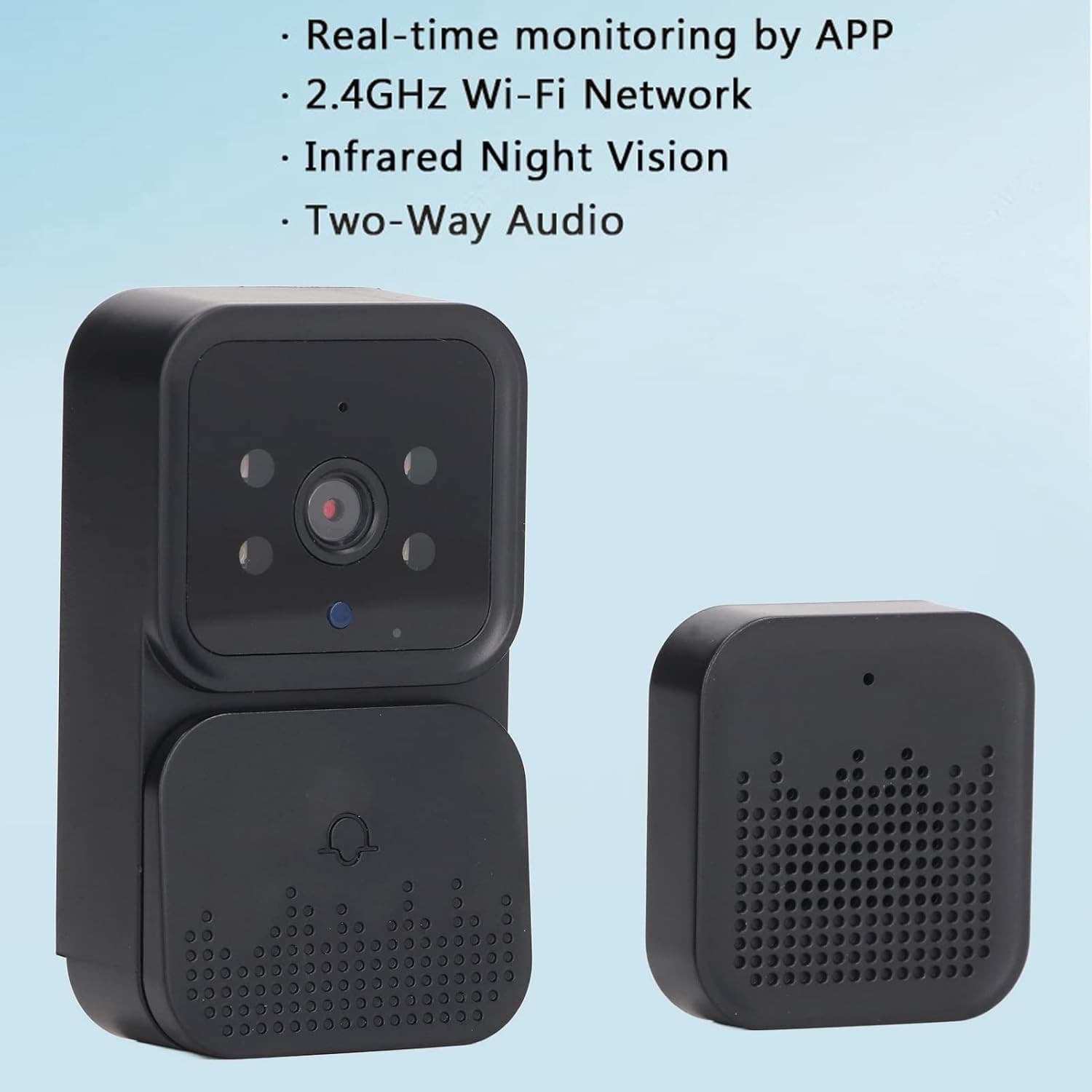 VIDEOCITOFONO CAMPANELLO SENZA FILI DA ESTERNO IMPERMEABILE IP67 SCHERMO IPS 4,3'' - 16