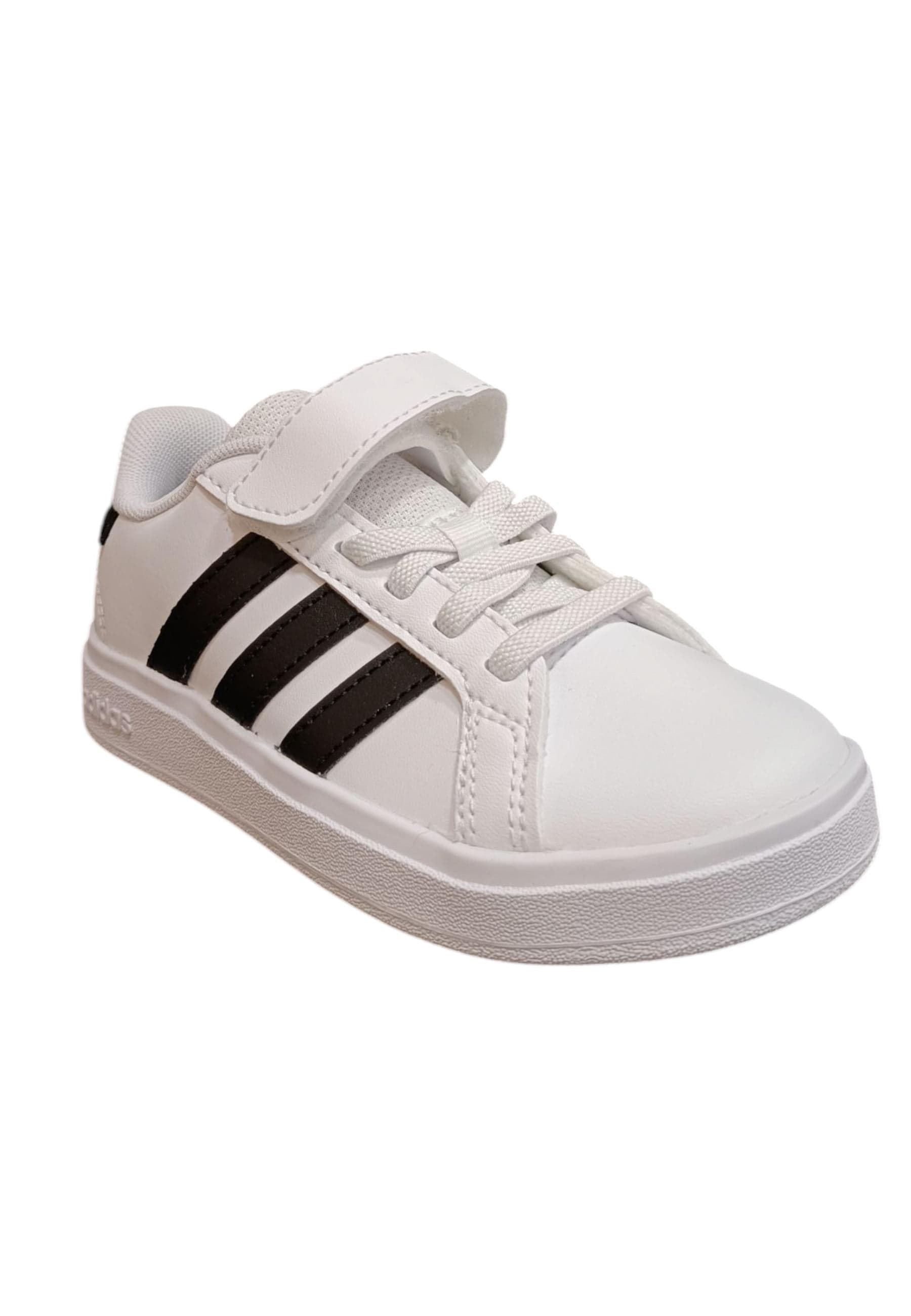 Scarpe sneakers Bambini e ragazzi adidas GRAND COURT  bianco-nero laccio elastico e velcro in Sneaker casual Scarpetteria Gica - Trani, commercioVirtuoso.it