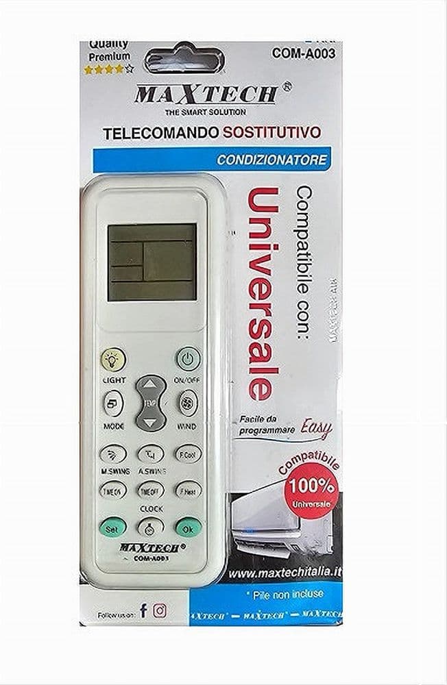 TELECOMANDO UNIVERSALE RICAMBIO COMPATIBILE CONDIZIONATORE CLIMATIZZATORE COM-A003 - 5