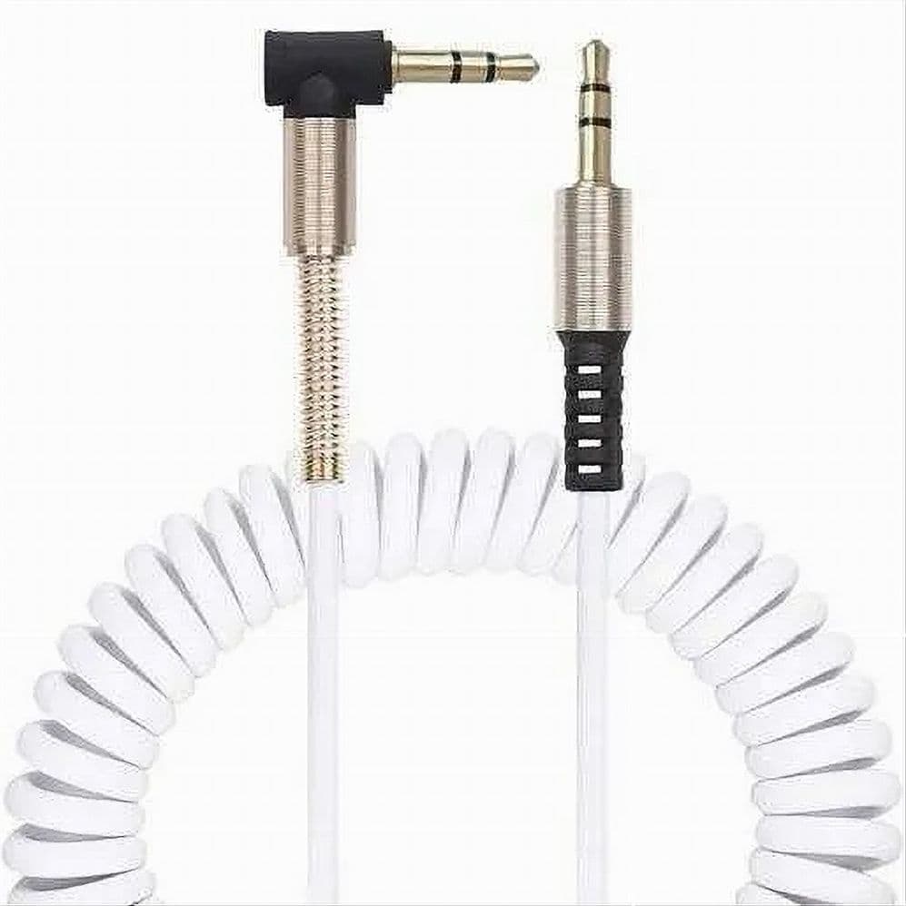 CAVO PROLUNGA AUX A SPIRALE MINI JACK DA 3,5 MM AUDIO ANGOLO RETTO 1 MT AUX3-S1M - 4