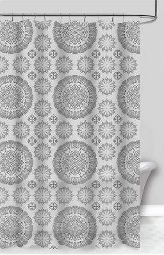 TENDA PER DOCCIA VASCA DA BAGNO DESIGN A MANDALA 180 X 200CM CON 12 ANELLI 87589 - 3