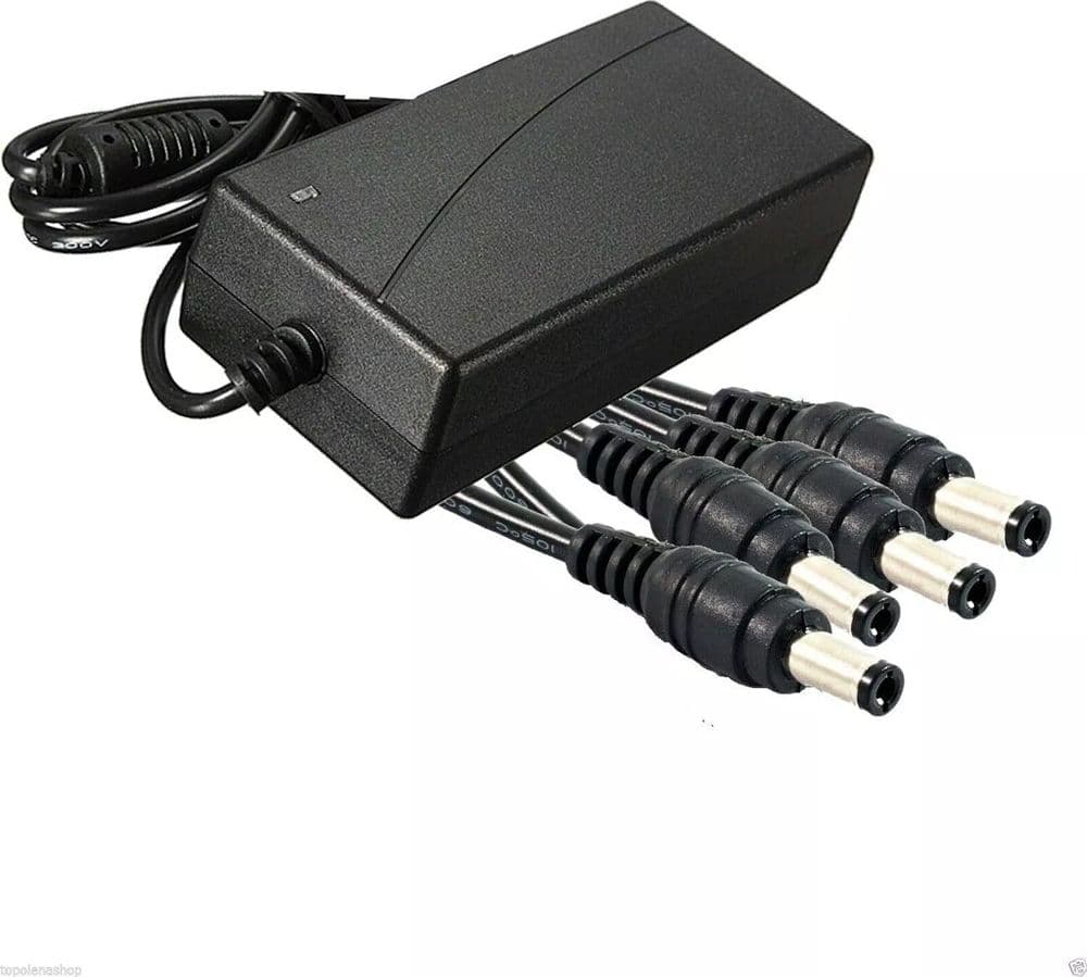 ALIMENTATORE STABILIZZATO TRASFORMATORE 12V 10 A 4 USCITE TELECAMERE DVR STRISCE - 6