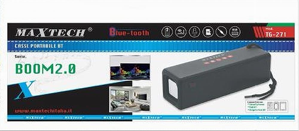 CASSA SPEAKER PORTATILE 10 W ALTOPARLANTE AUDIO BLUETOOTH BATTERIA TF USB TG-271 - 2