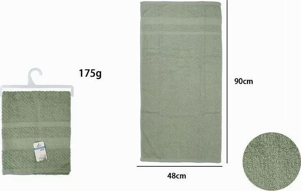 ASCIUGAMANO DA BAGNO VISO IN COTONE MORBIDA 48 X 90 CM 175 GR COLORE VERDE 79491 - 2