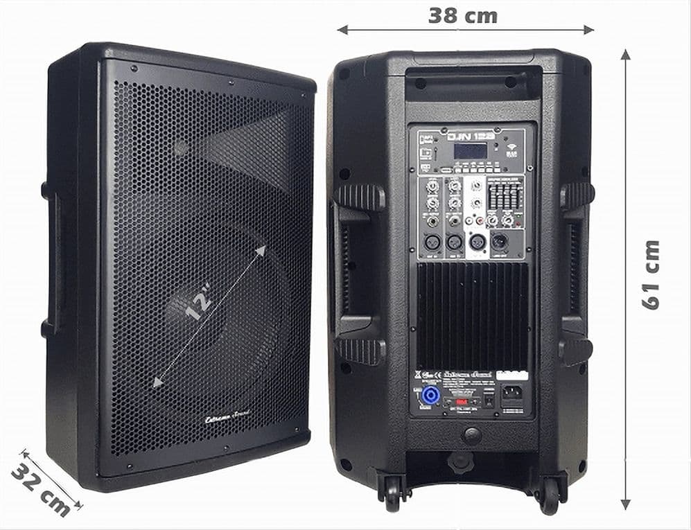 COPPIA CASSE AUDIO ACUSTICHE 3600 W EXTREME SOUND WOOFER 12" BLUETOOTH USB DJN-12 - 8
