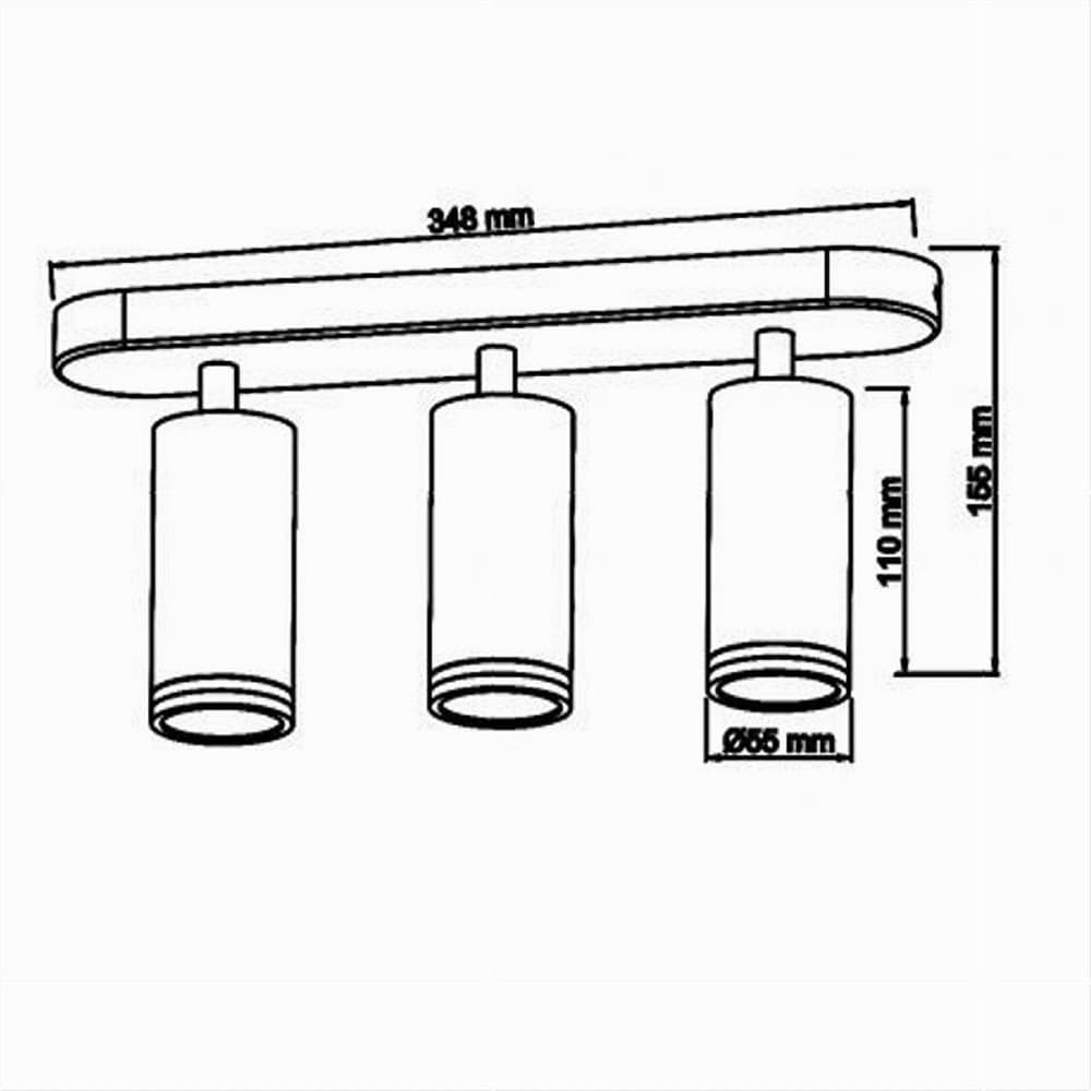 APPLIQUE PLAFONIERA ORIENTABILE DA SOFFITTO PARETE 3 DIFFUSORI LAMPADA GU10 TS-3 - 18