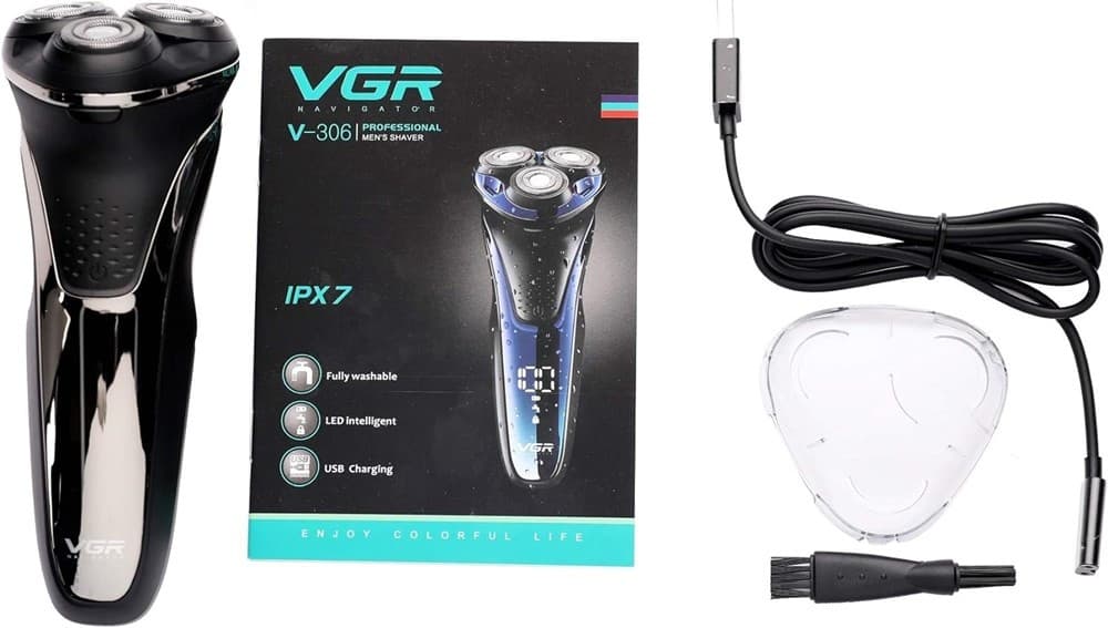 Tagliacapelli Professionale VGR V-306 – Rasoio Barber 3 Teste Rotary Shaver - 13