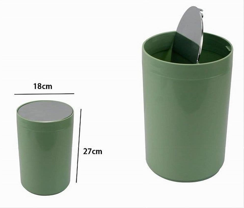PATTUMIERA CESTINO SECCHIO RIFIUTI VERDE ARREDO BAGNO COPERCHIO BASCULANTE 79879 - 2