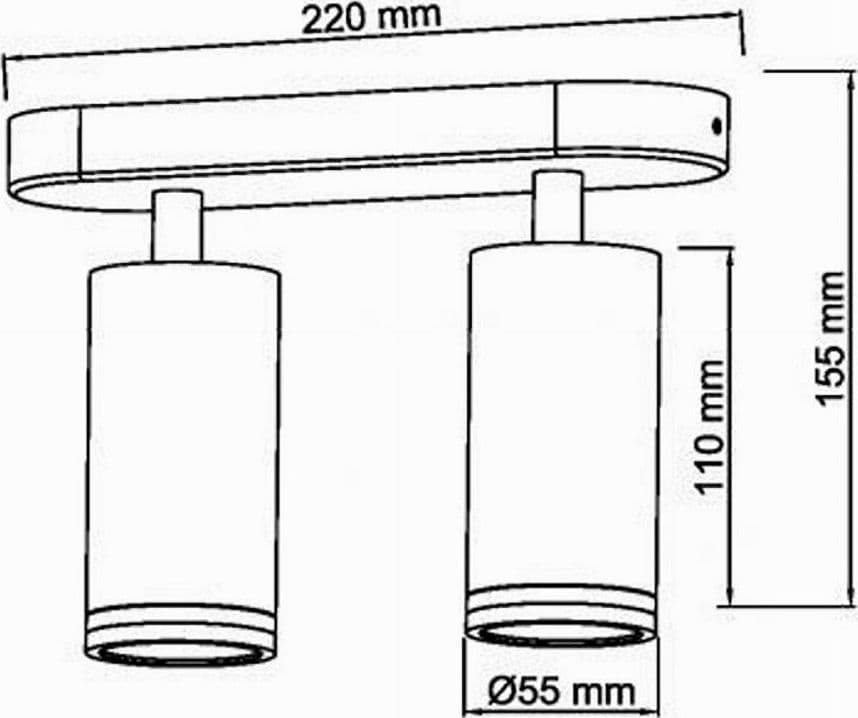 APPLIQUE PLAFONIERA ORIENTABILE DA SOFFITTO PARETE 2 DIFFUSORI LAMPADA GU10 TS-2 - 19