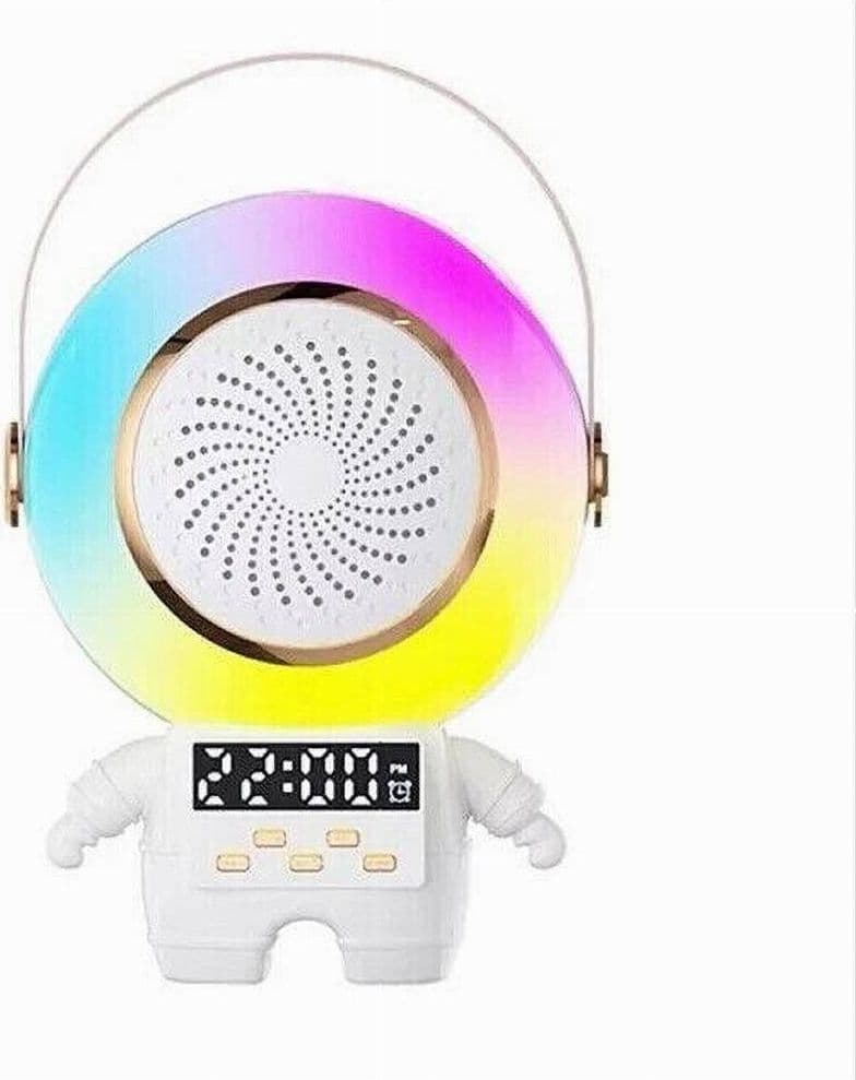 CASSA SPEAKER WIRELESS BLUETOOTH PORTATILE CON MICROFONO KARAOKE SVEGLIA RGB - 2